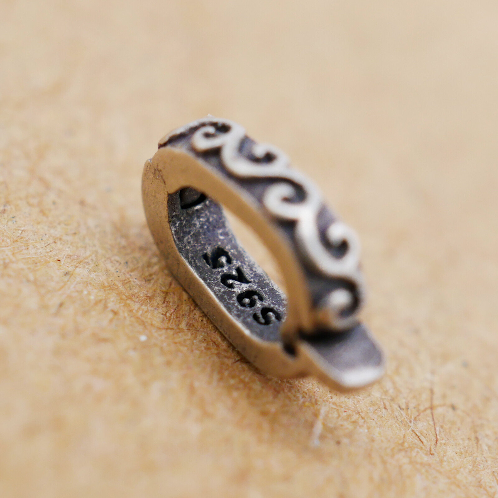 TINY Sterling Silver 925 Link Lock Oval Jump Ring Charm Pendant Connector A5159