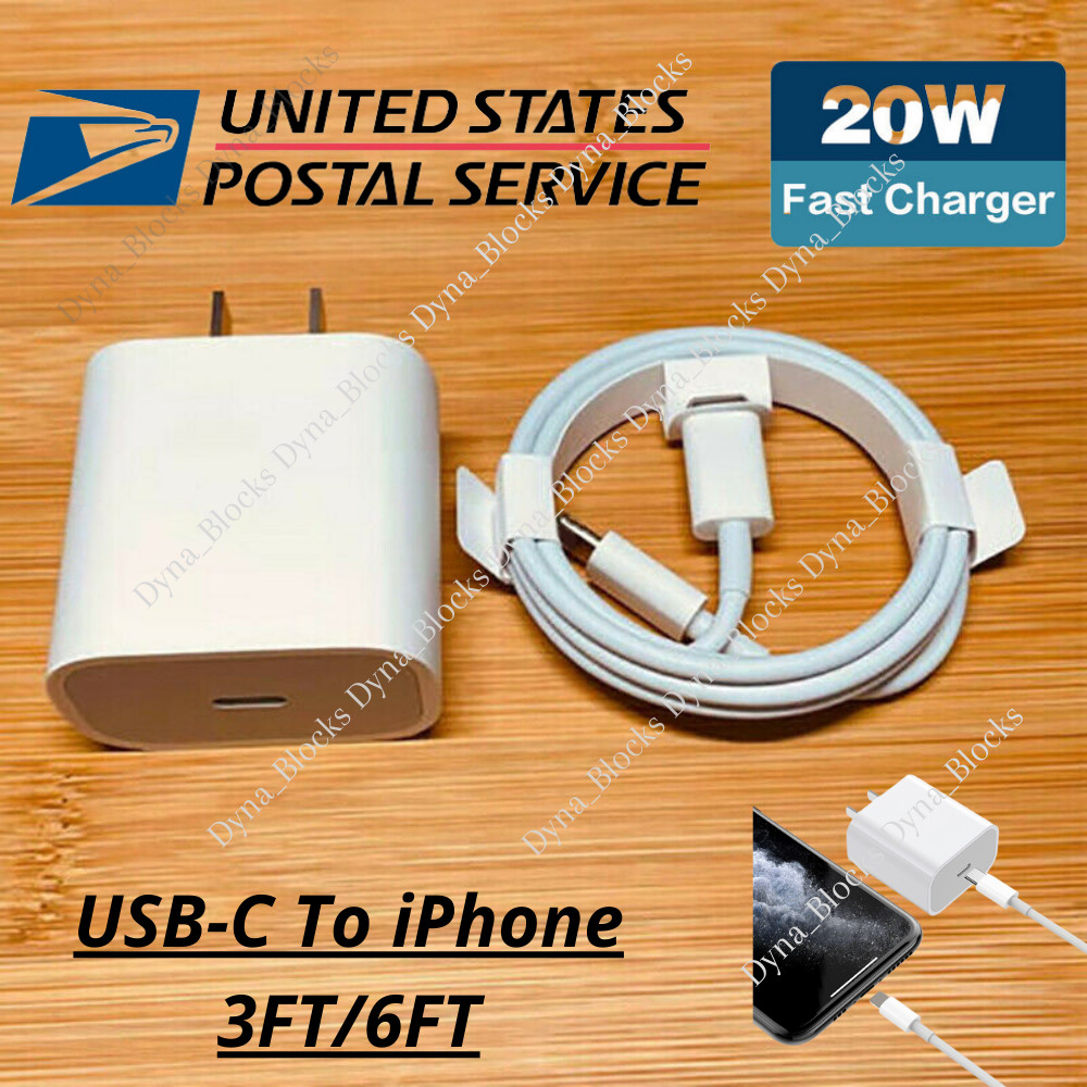 For iPhone 11/12/13 Pro/X/XR Fast Charger 20W PD Cable Cord Power Adapter Type-C