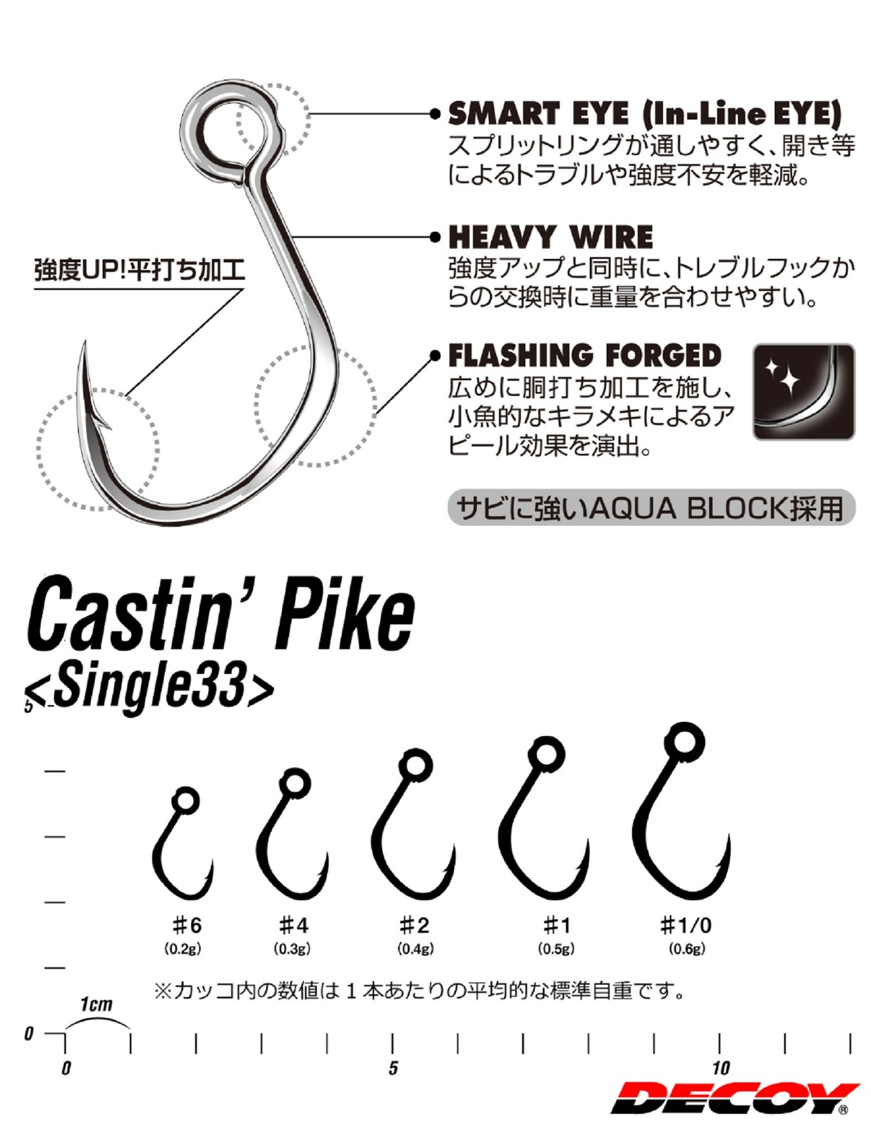 Decoy Single 33 Castin Pike Lure Hook Size 1 (3094)