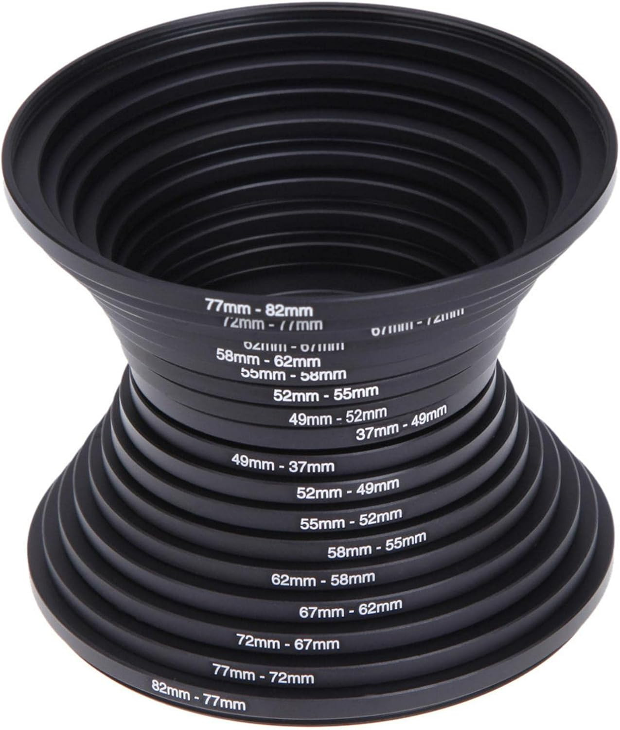 18Pcs Filter Ring Adapter Set, 37-82Mm Metal Step Up/Down Rings Lens Adapter Fil