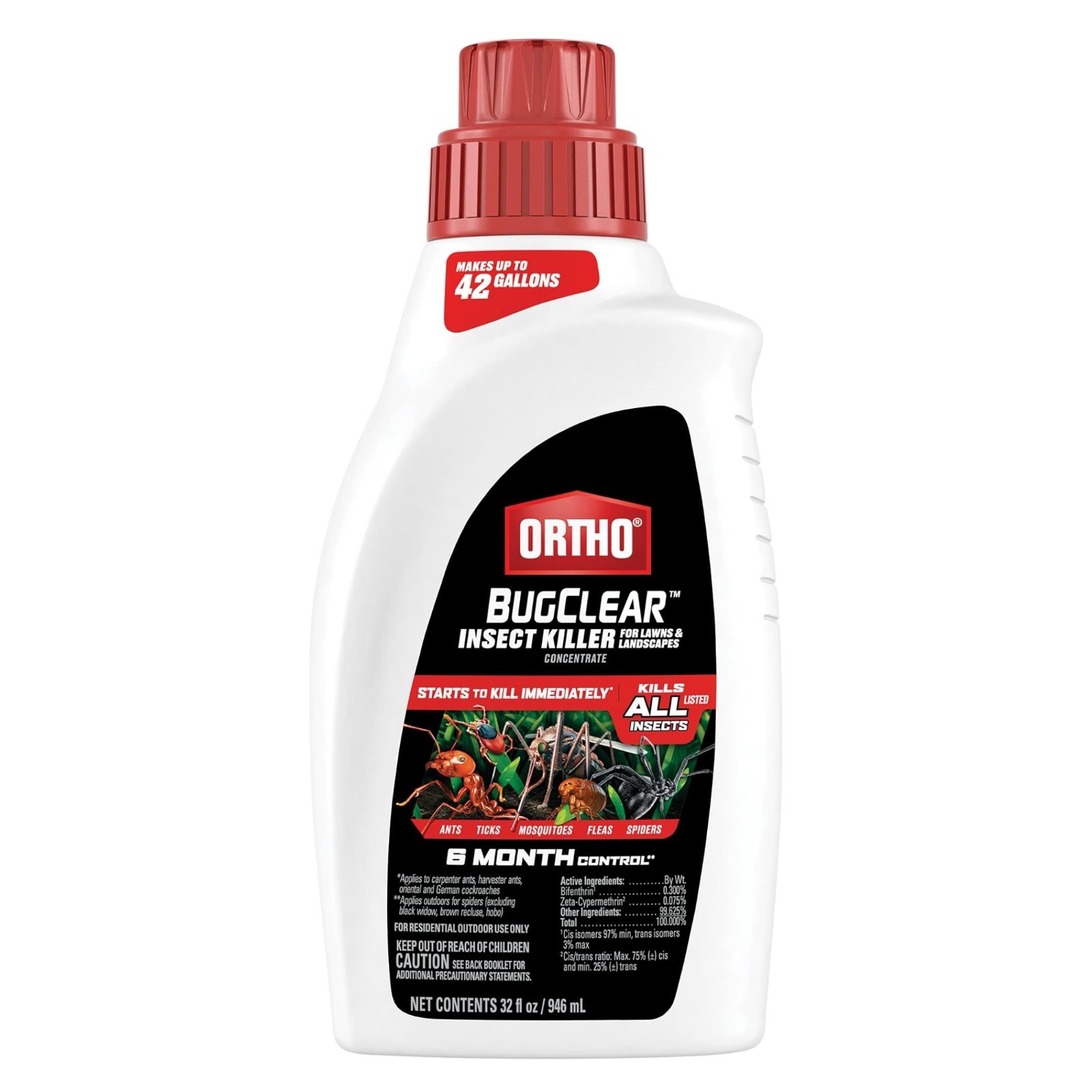 Ortho BugClear Insect Killer Concentrate 32 oz - Kills Ants, Fleas, Spiders