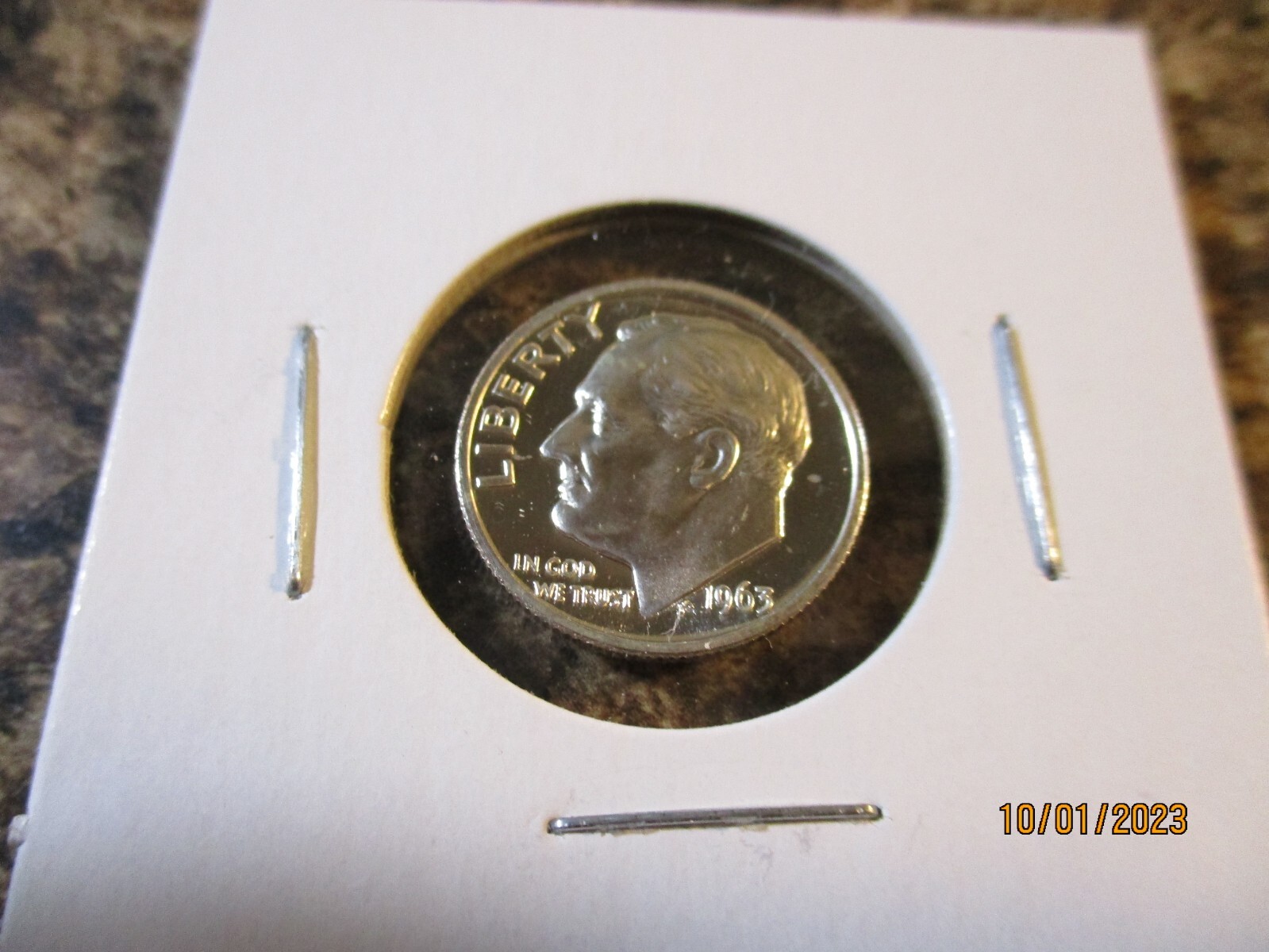 1963 PROOF ROOSEVELT DIME DOUBLE DESIGNERS INITALS GEM AP4