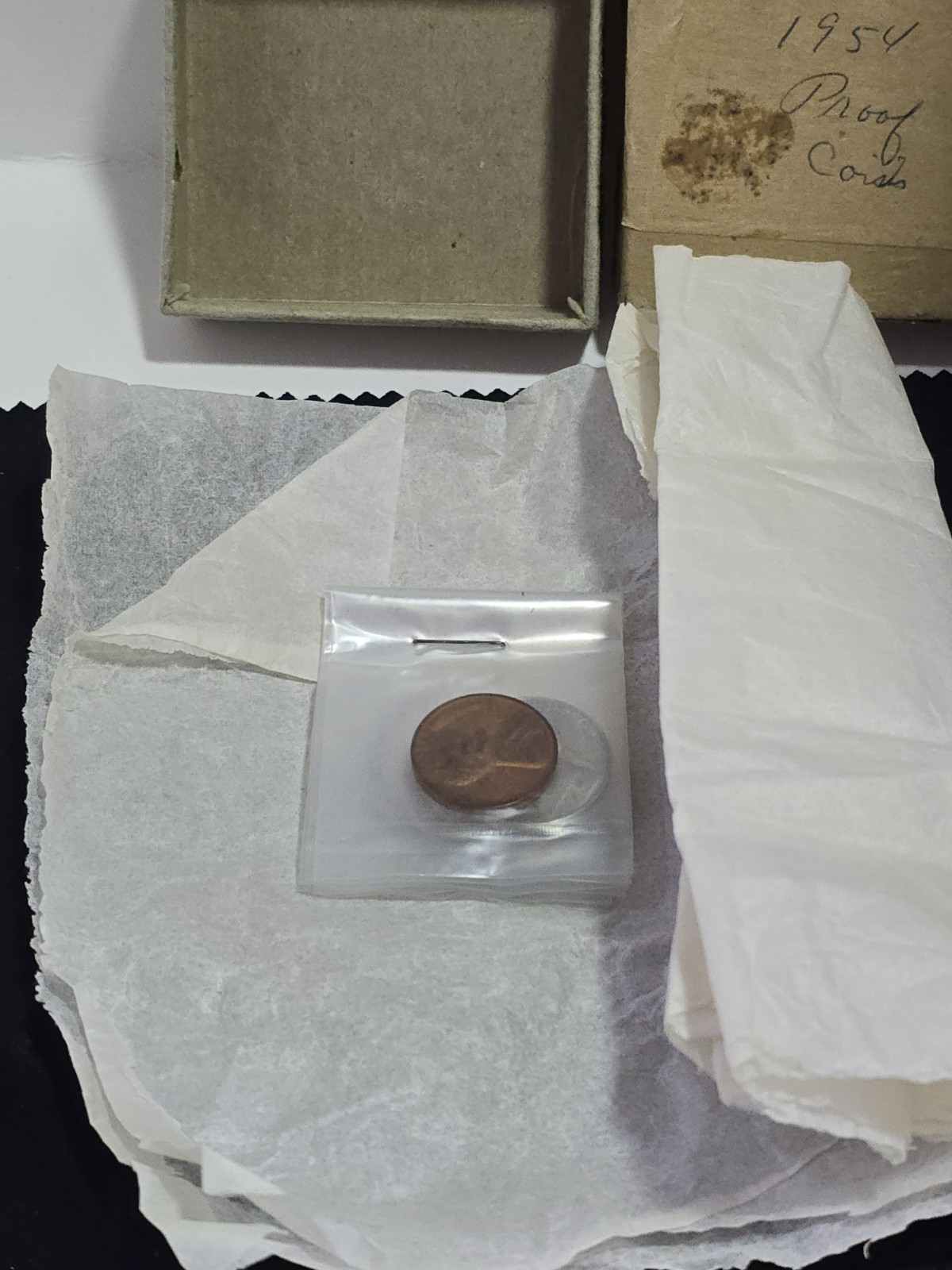 1954 U.S. Proof Set COMPLETE w/ Original Box & Tissue – Replaced Sleeves