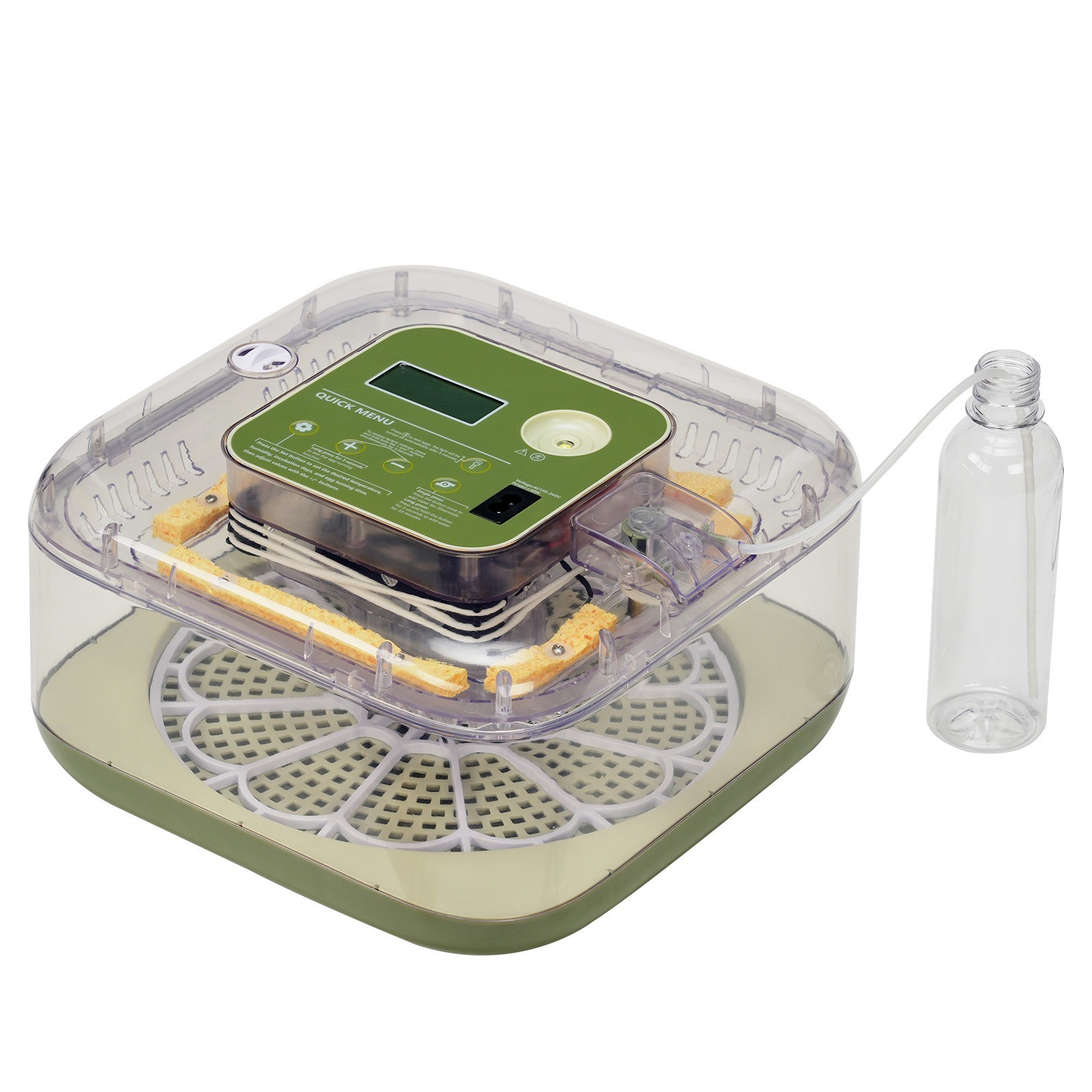 Egg Incubator Equipped w Water Bottle Fully Automatic 12 Egg Turning LCD Display