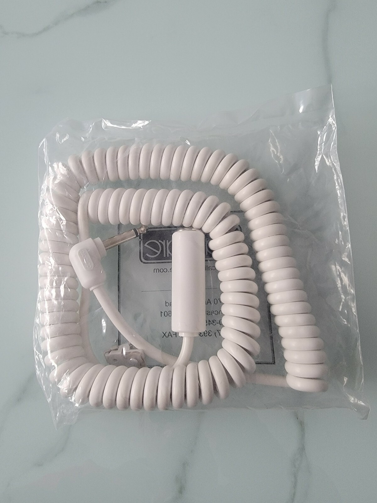 Pushbutton Single Momentary White Coiled Cord 4' - 14'