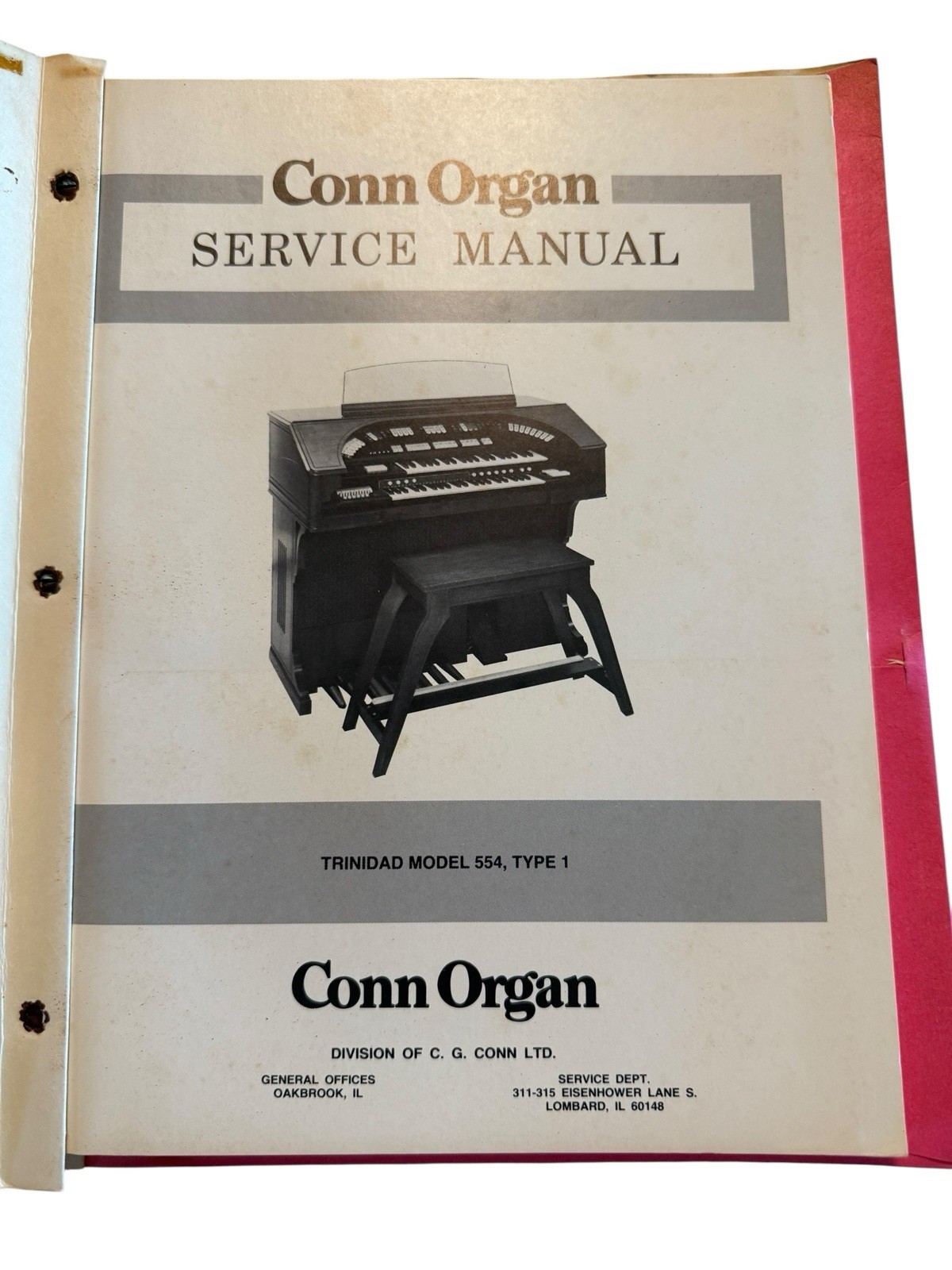 Conn Organ Trinidad 554 Type 1 Service Repair Shop Manual Schematics
