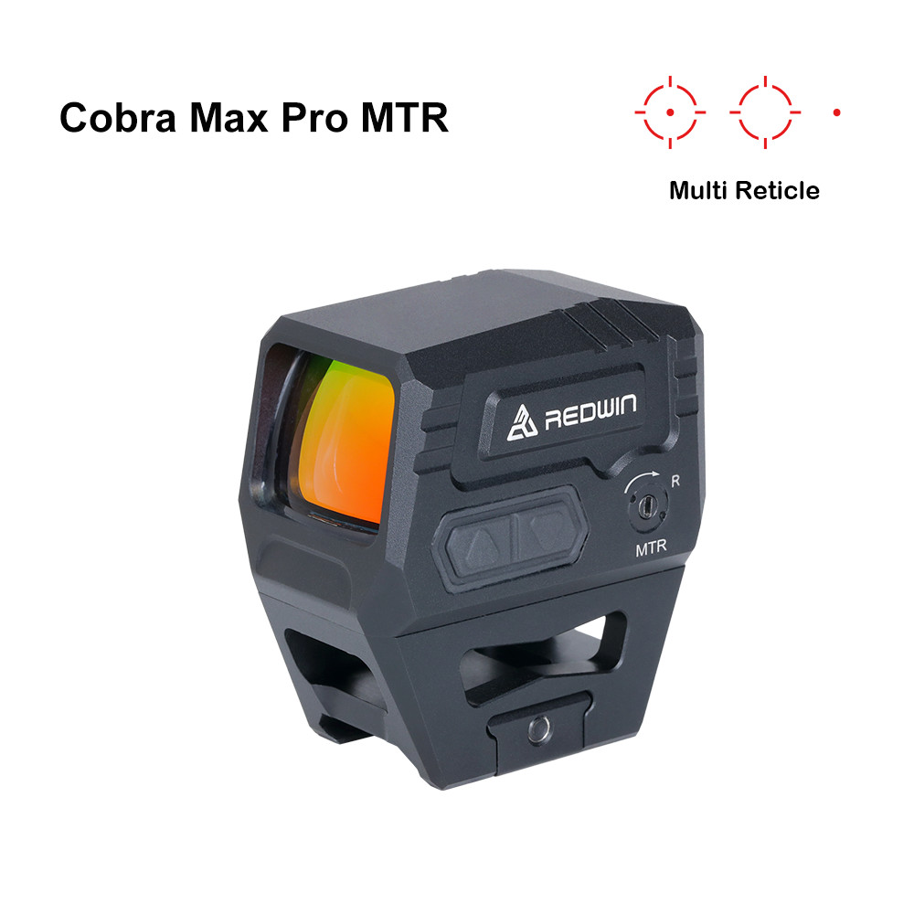 Red Win Cobra Max Pro 29x22 Multi Reticle Red Dot Shake Awake Solar Power BLK