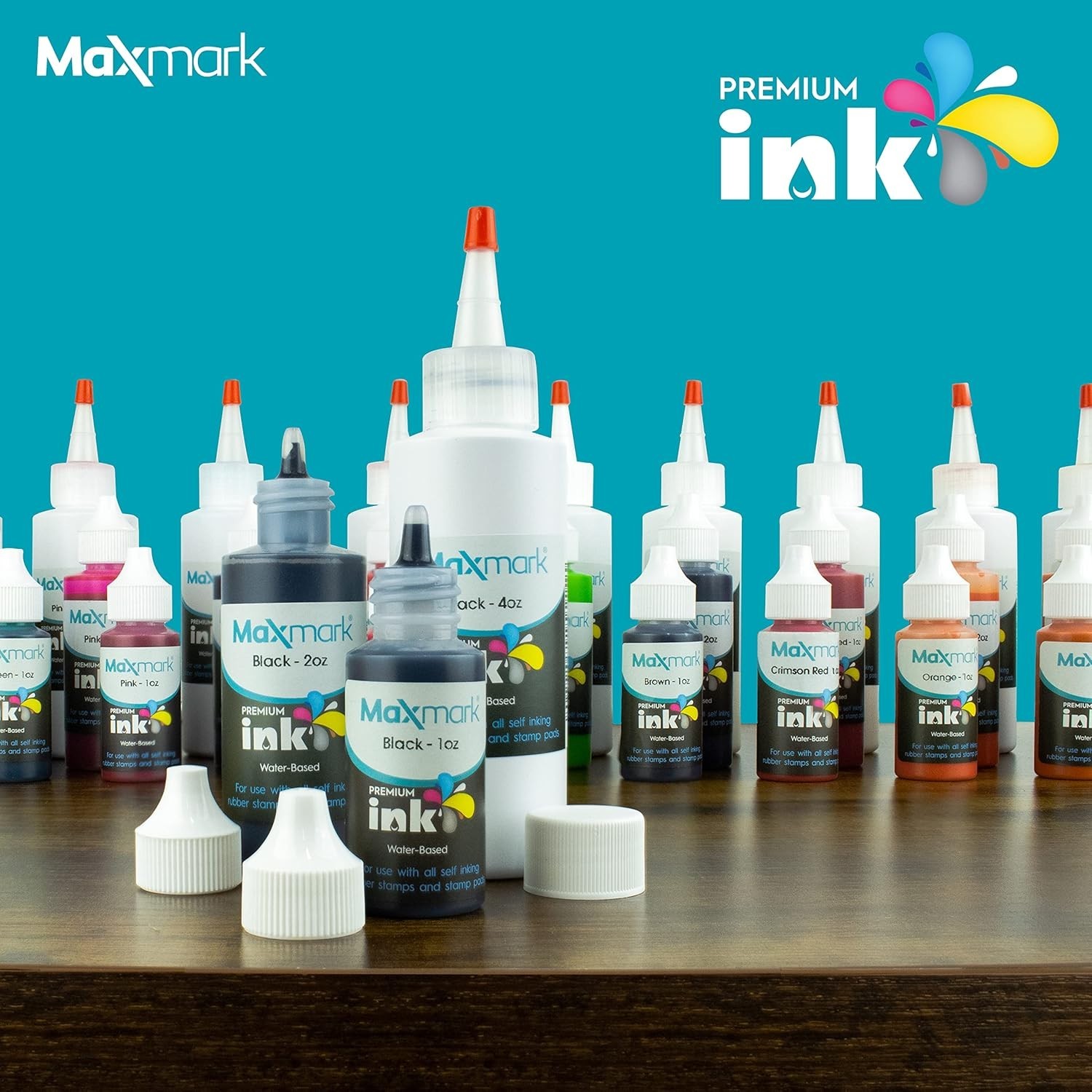 2 oz. Black Ink for Stamps - Controlled Tip for Precision Stamping