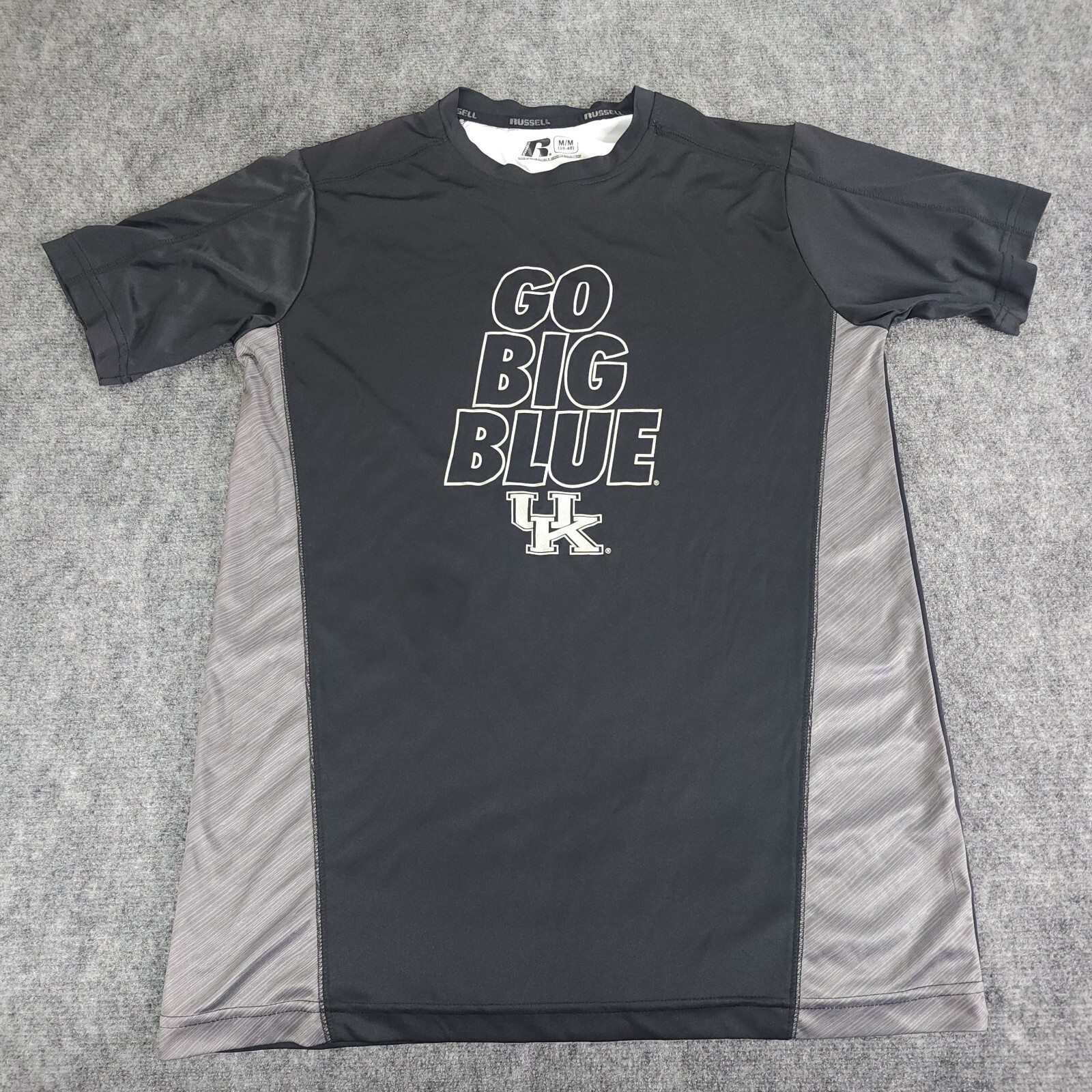 Kentucky Wildcats Shirt Mens Medium Russell Black Gray Short Sleeve Go Big Blue