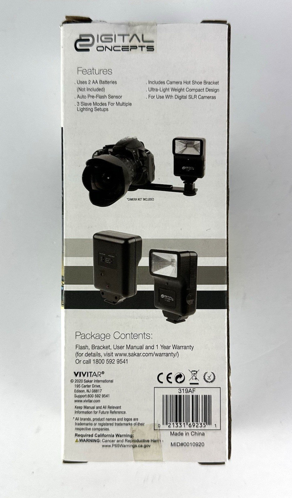 Vivitar Digital Concepts Digital Slave Flash 319AF Hot Shoe Bracket NIB