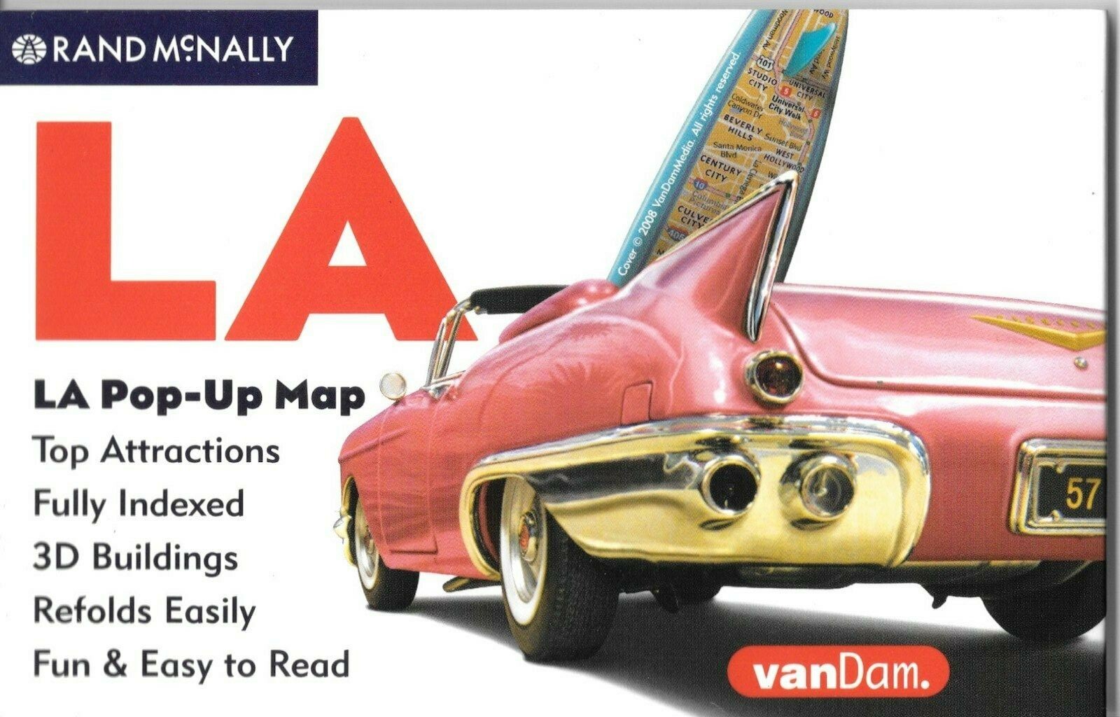 Pop-Up Map of Los Angeles, California, by VanDam/Rand McNally Maps