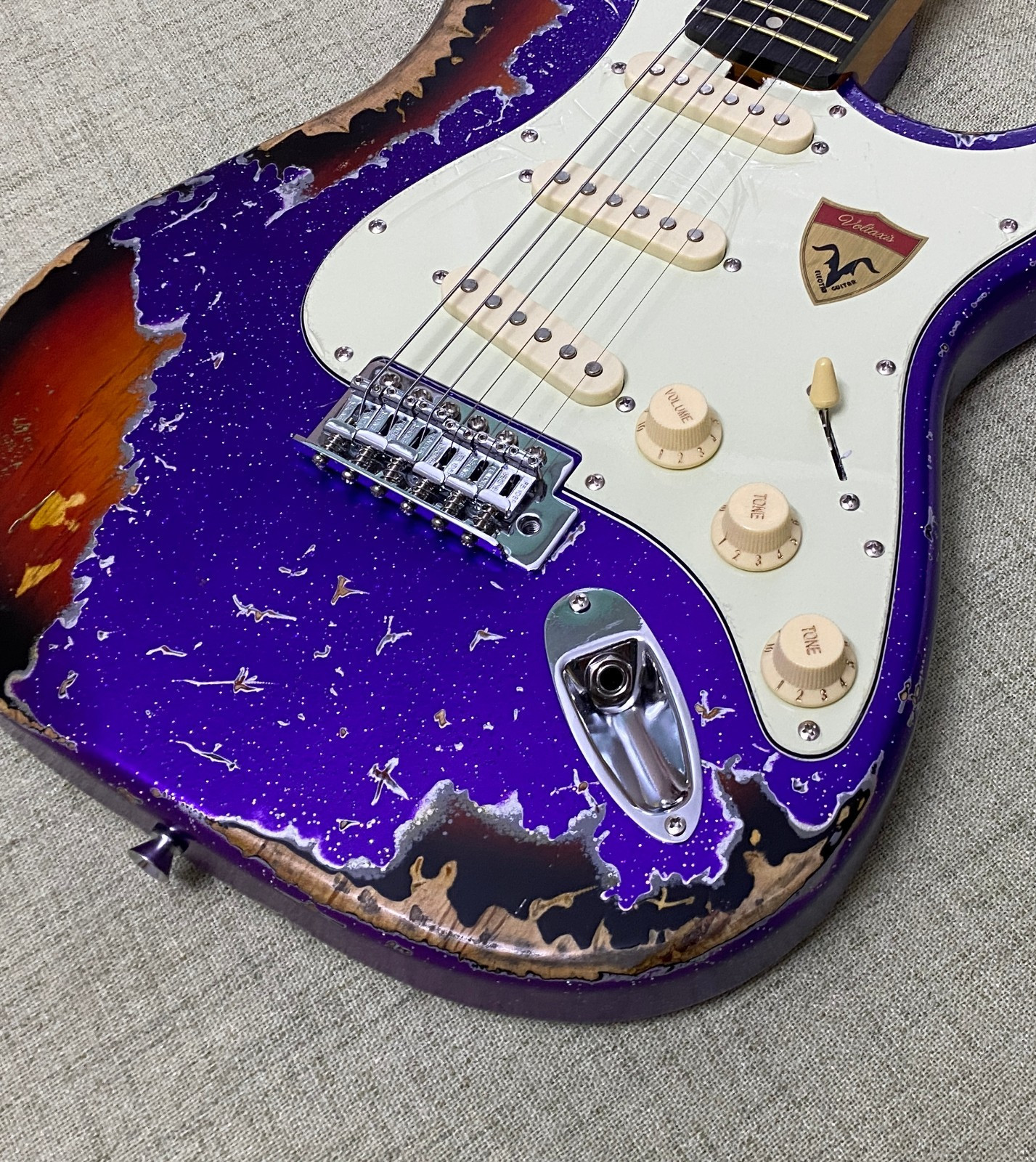 Custom Weathered Purple Overburst Relic electric guitar Chrome hardware NEW