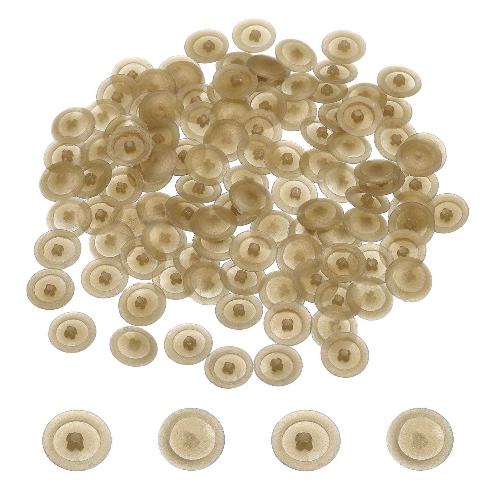 158Pcs 12mm - Plastic Self-Tapping Phillips Screw Cap Covers (Champagne)