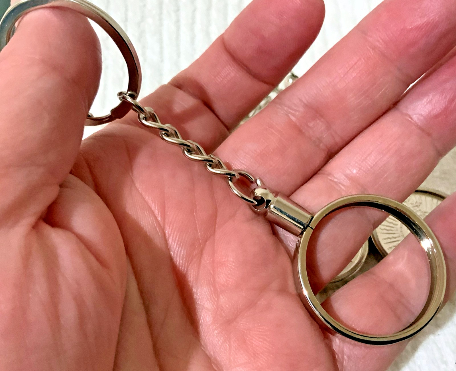 *SILVER* DIY 30MM Blank Keychain Bezel