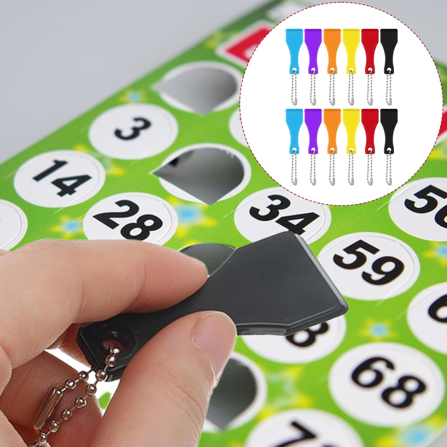 12PCS Lottery Ticket Scratcher Tool, Plastic Tickets Scratcher Tools, Multi Colo