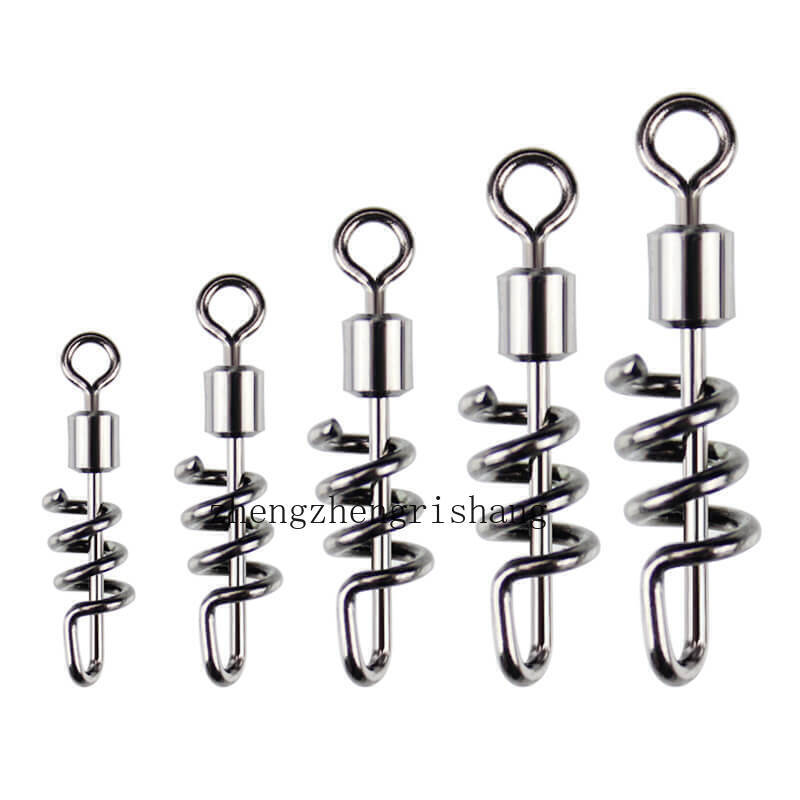 50 Fishing Swivels Corkscrew Snap Swivels Fishing Leader Lure Jig Line Connector