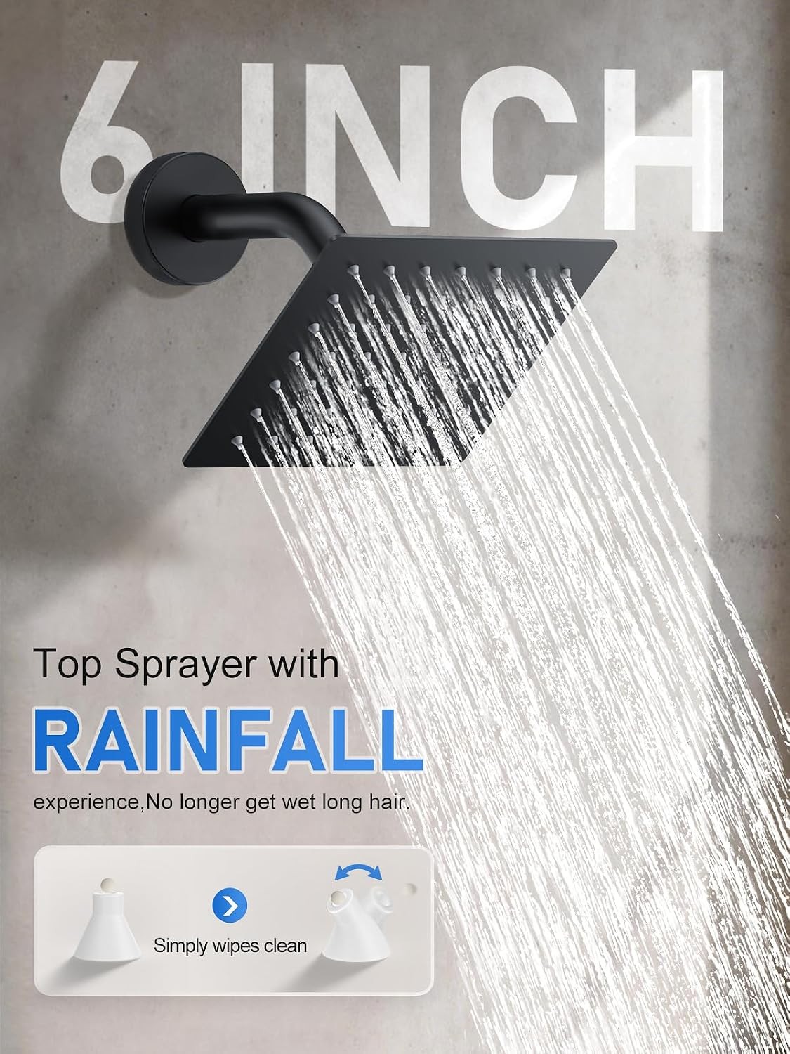 Shower Faucet Set, 10" Ceiling Mount Rainfall Shower System with 2 Rain Shower