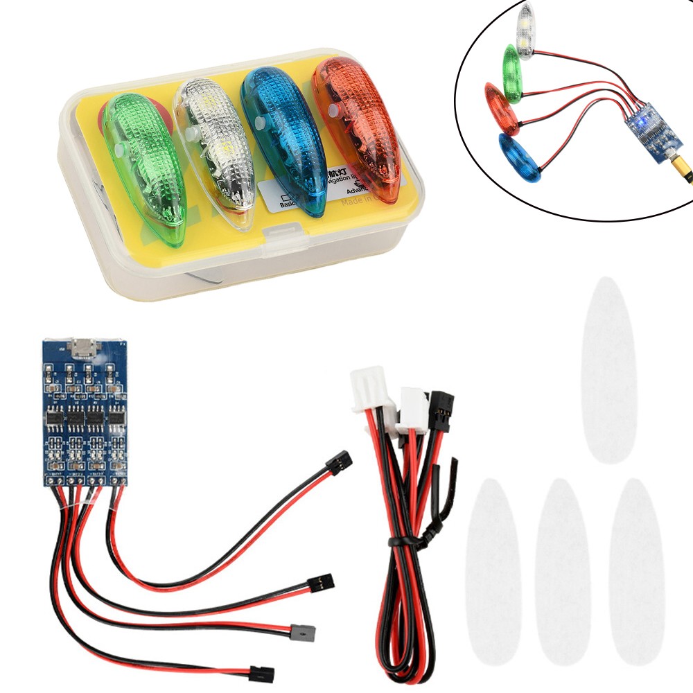 Wireless Navigation Light 1S Rechargeable 4 Modes LED Lights For RC Airplane FPV