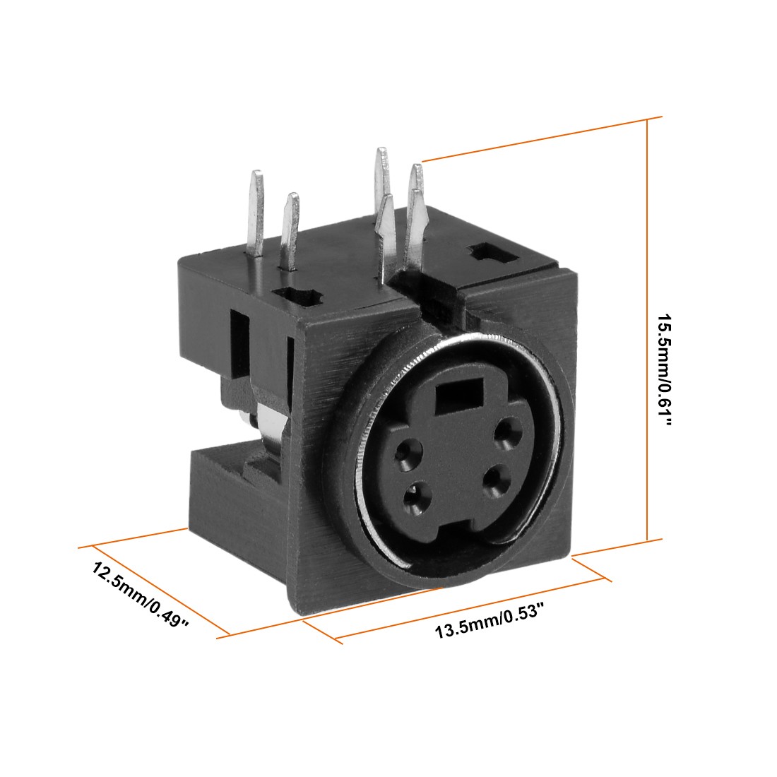S-video PCB Mount 4 Pin Din Socket Audio Video Connector Black