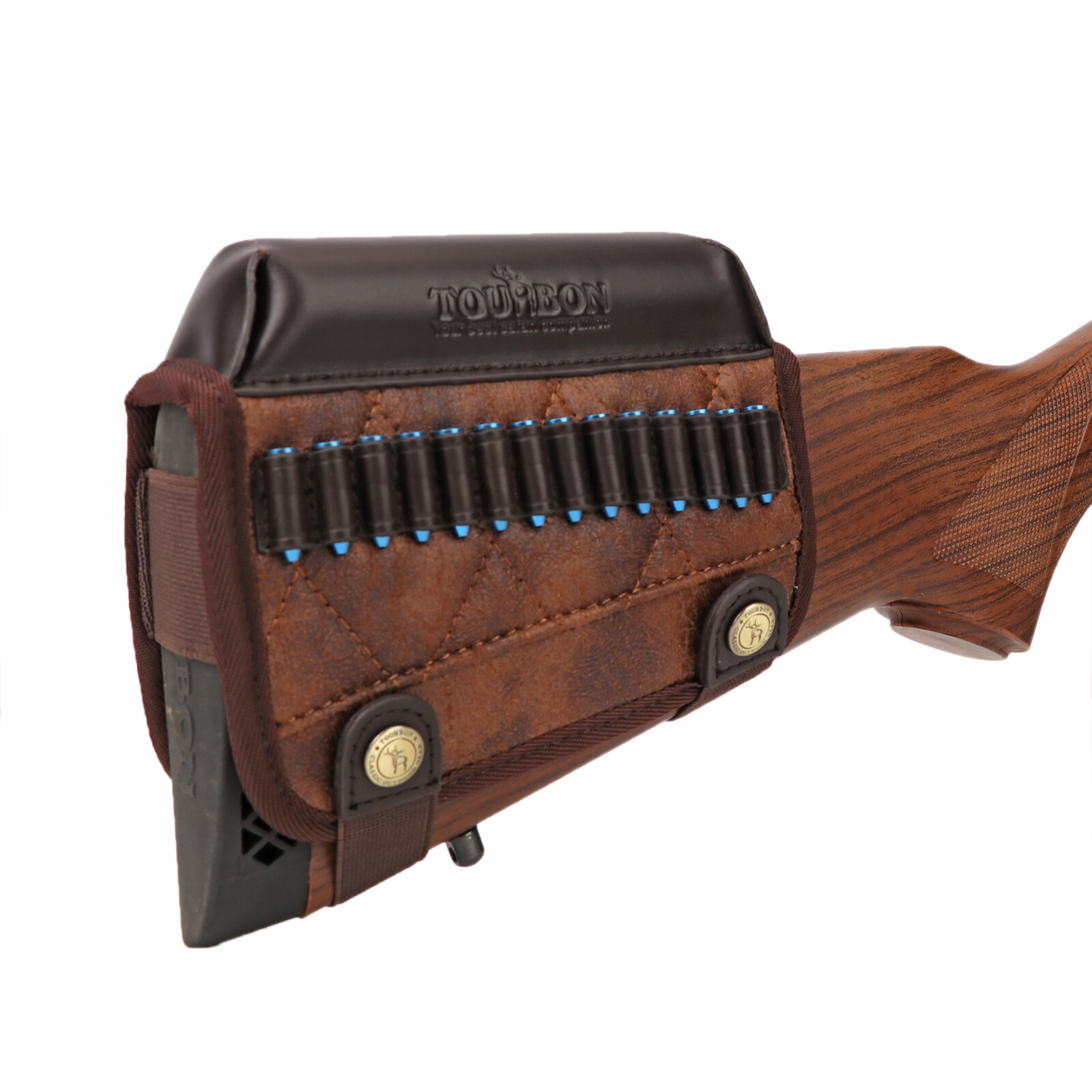 Tourbon Cheek Rest Comb Riser .22LR Cal Rifle Ammo Holder Padded PU& Leather US
