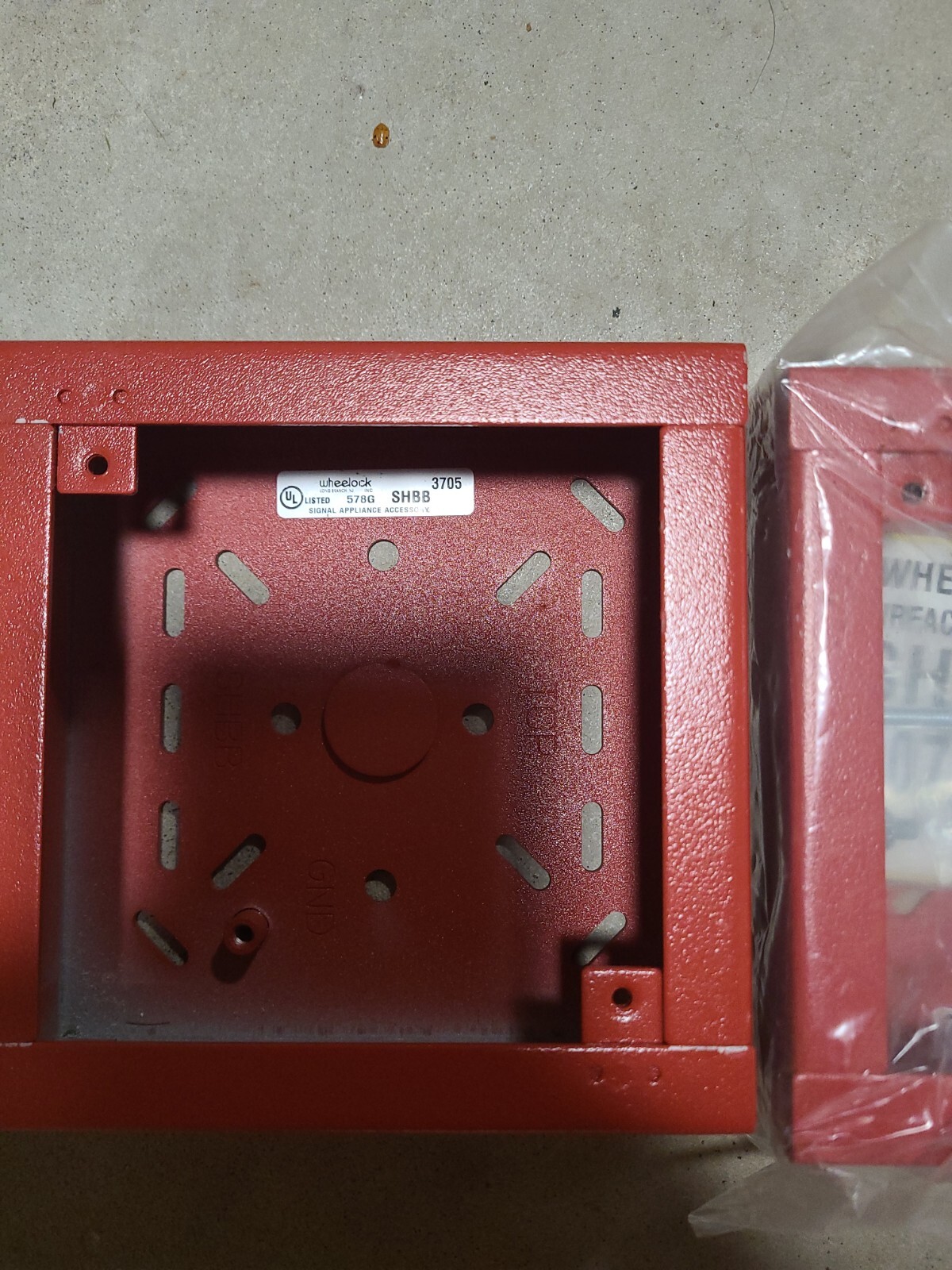Wheelock Inc. Surface Back Box Red SHBB-R 107254 NEW! Fire alarm electrical box