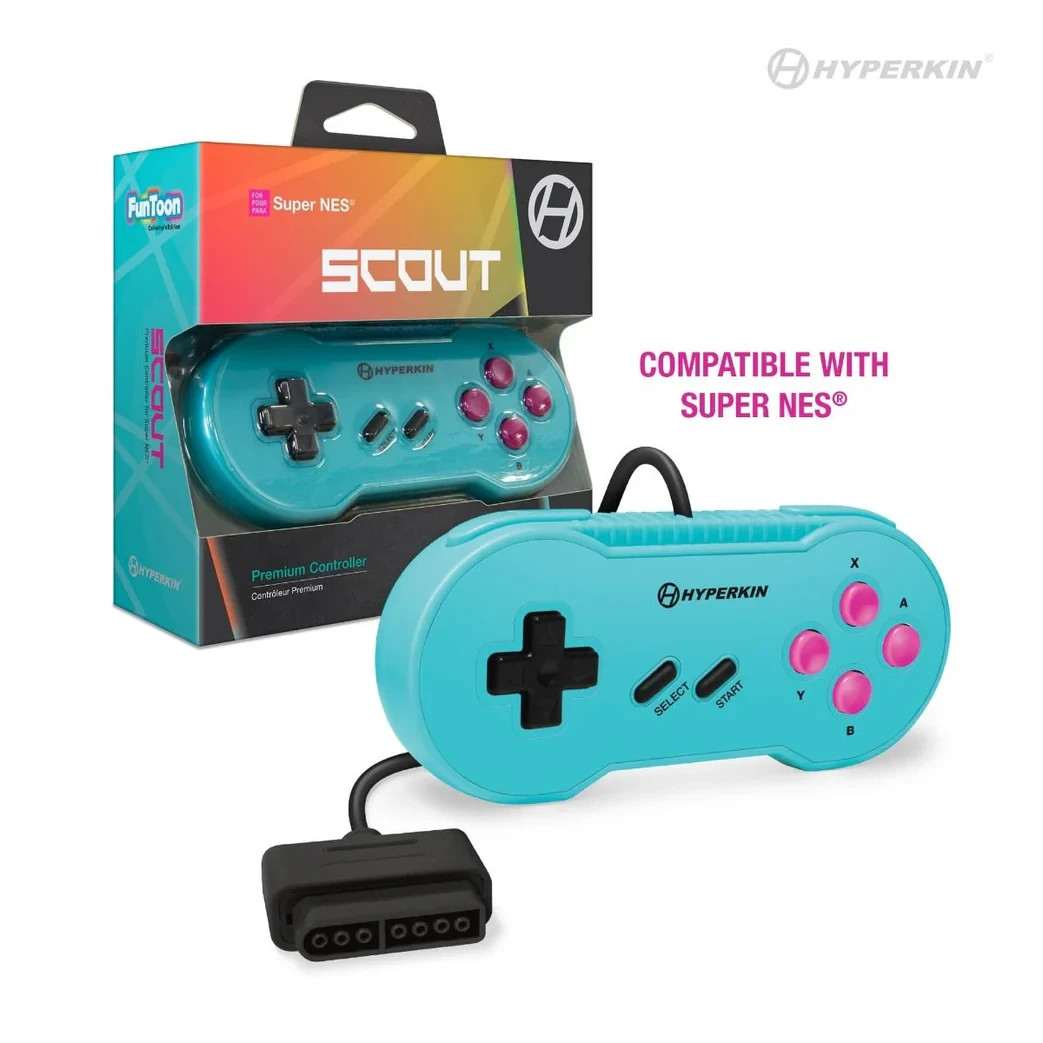 Hyperkin Scout Premium Controller Hyper Beach - Nintendo SNES - New