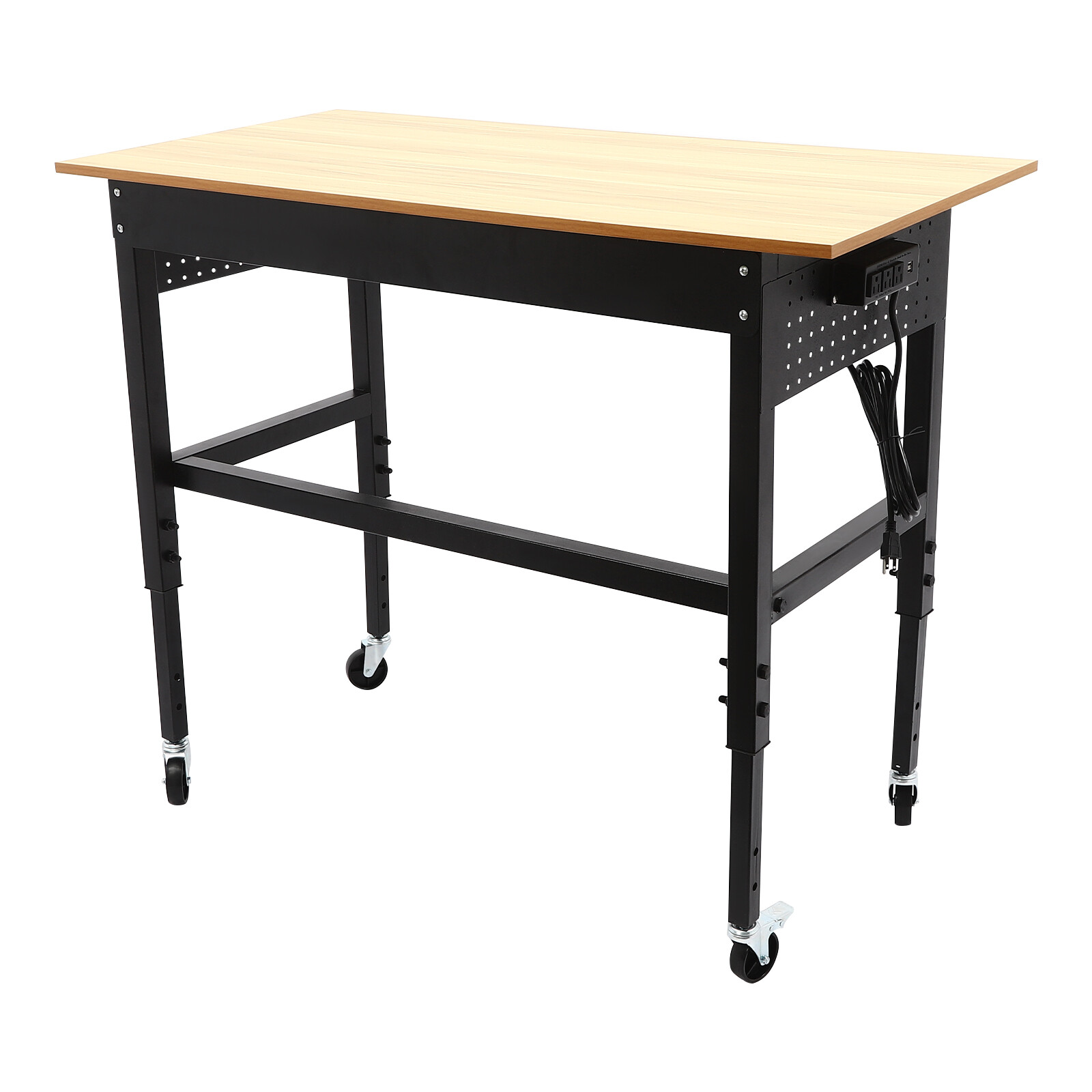 Mobile Workbench, Work Bench for Garage Office Home, Height Adjustable Workbench