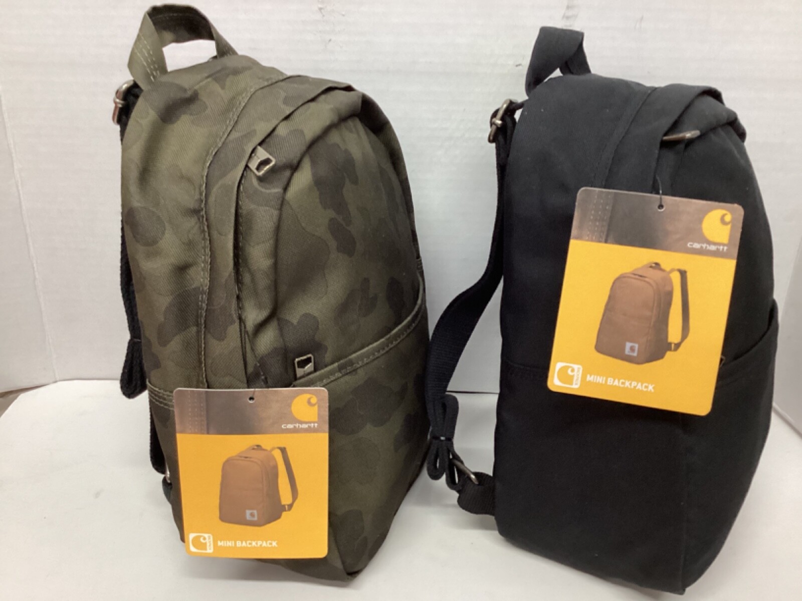 Carhartt Mini Backpack: Duck Camo, Black, Wine