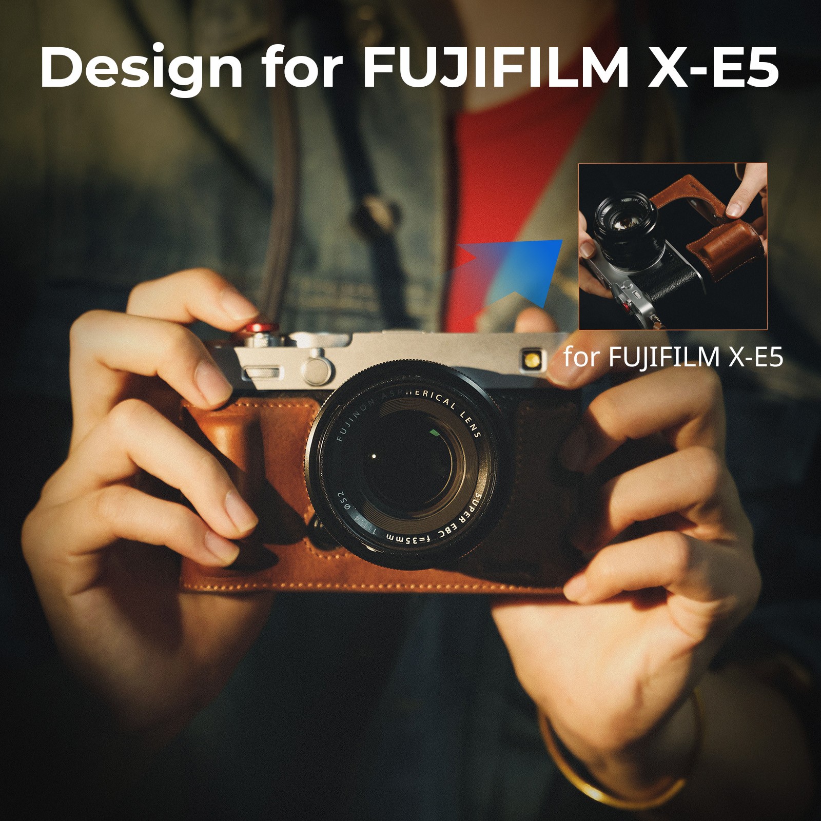 SmallRig XE5 Camera Leather Case Kit for FUJIFILM X-E5 (Brown / Black)