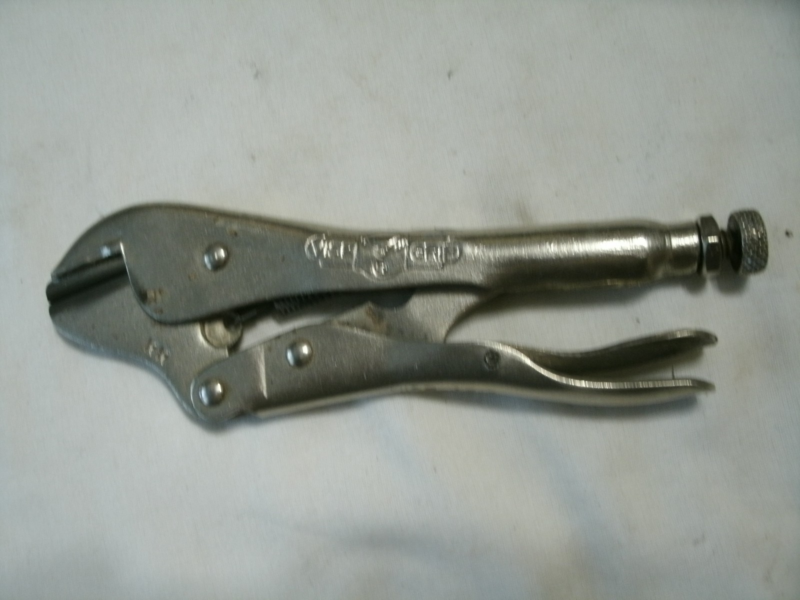 Vtg Vise-Grip RR locking pinch-off tool, Petersen-DeWitt, 7", vg condition