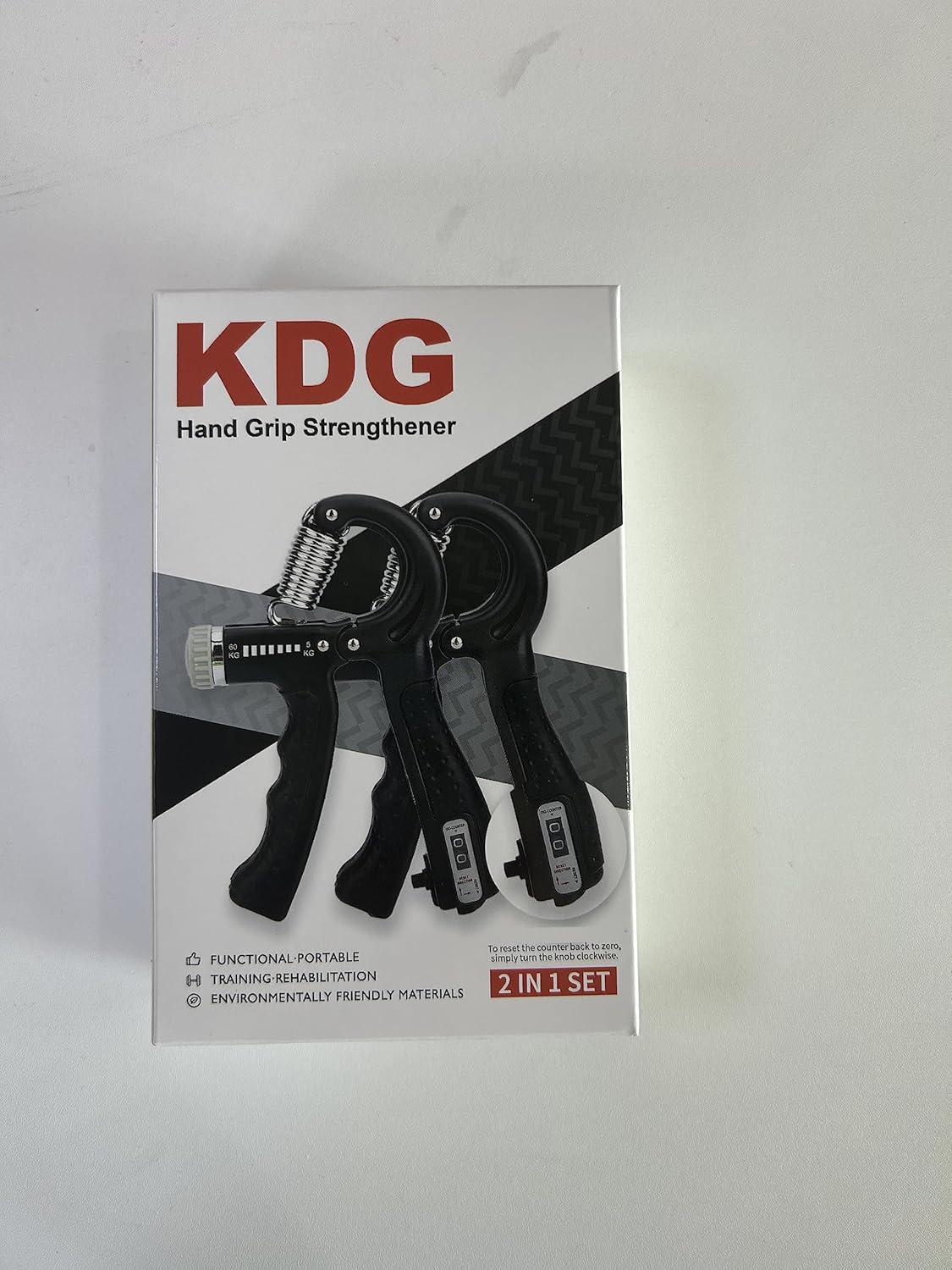 KDG Hand Grip Strengthener 2 Pack Adjustable Resistance 10-130 Lbs Forearm Grip