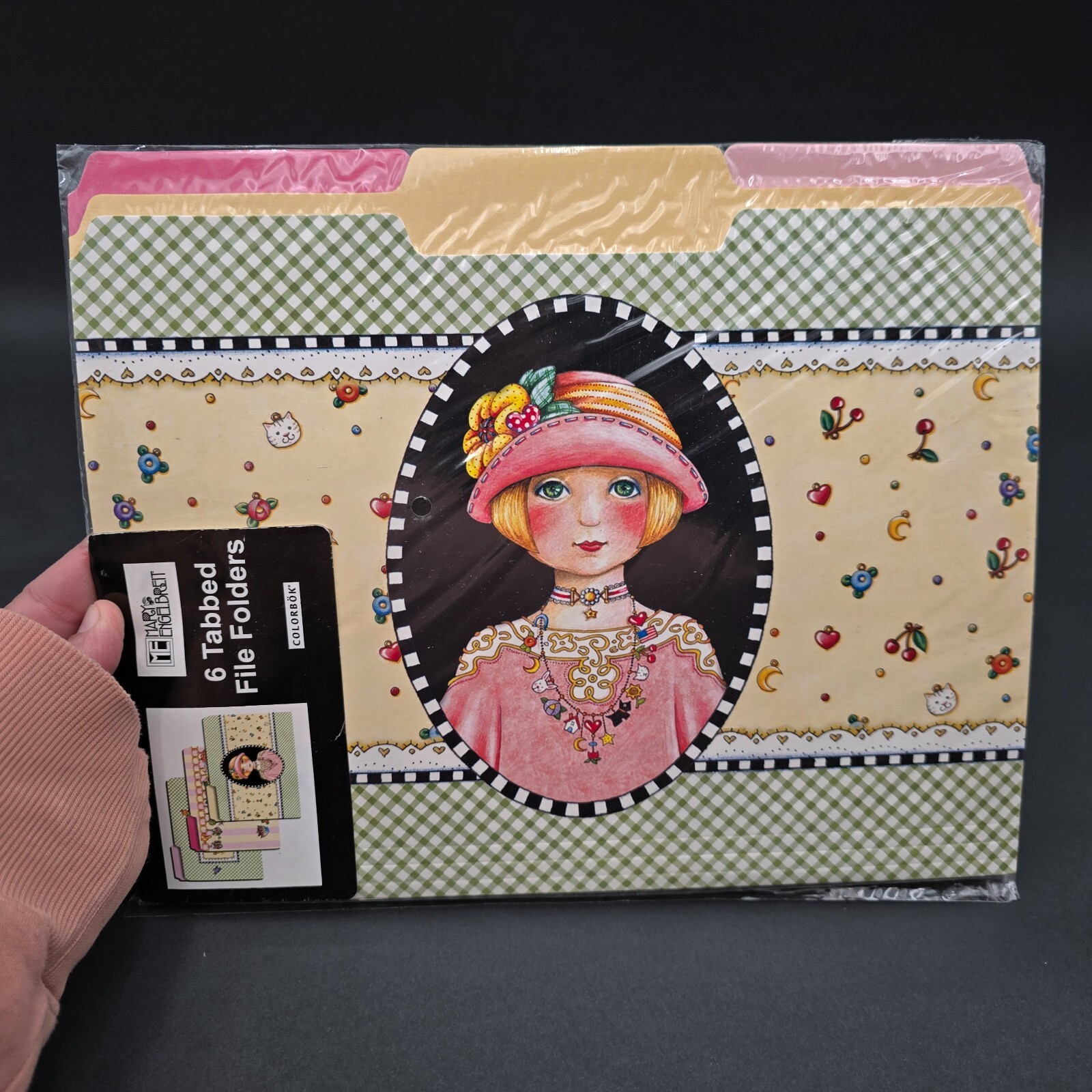 Mary Engelbreit 6 Tabbed File Folders SET NEW ME INK Charmed Life 2004 Vintage