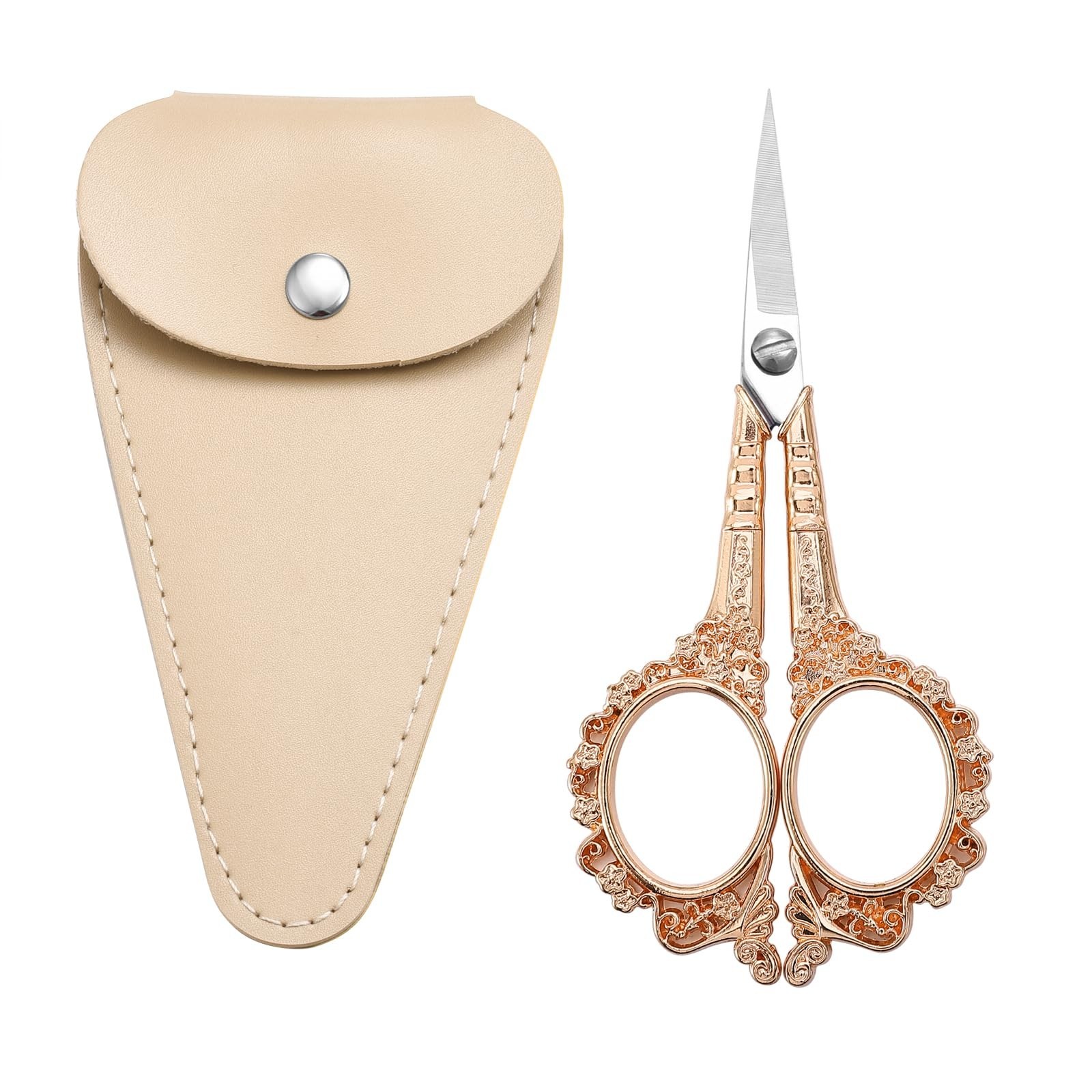 Sewing Scissors Embroidery Scissors, 4.5in Rose Gold Crochet Scissor with She...