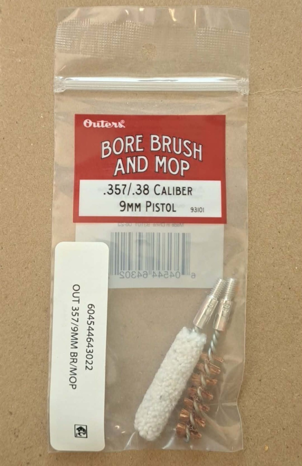 Outers - Bore Brush And Mop .357/.38 Caliber + 9MM