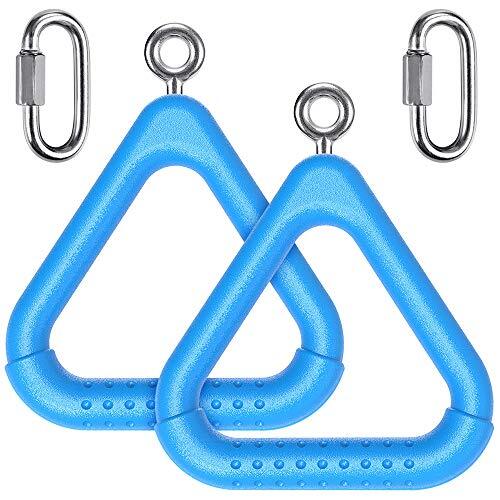 2 PCS Trapeze Swing Bar Rings with Carabiners, Swingset Accessories Outdoor