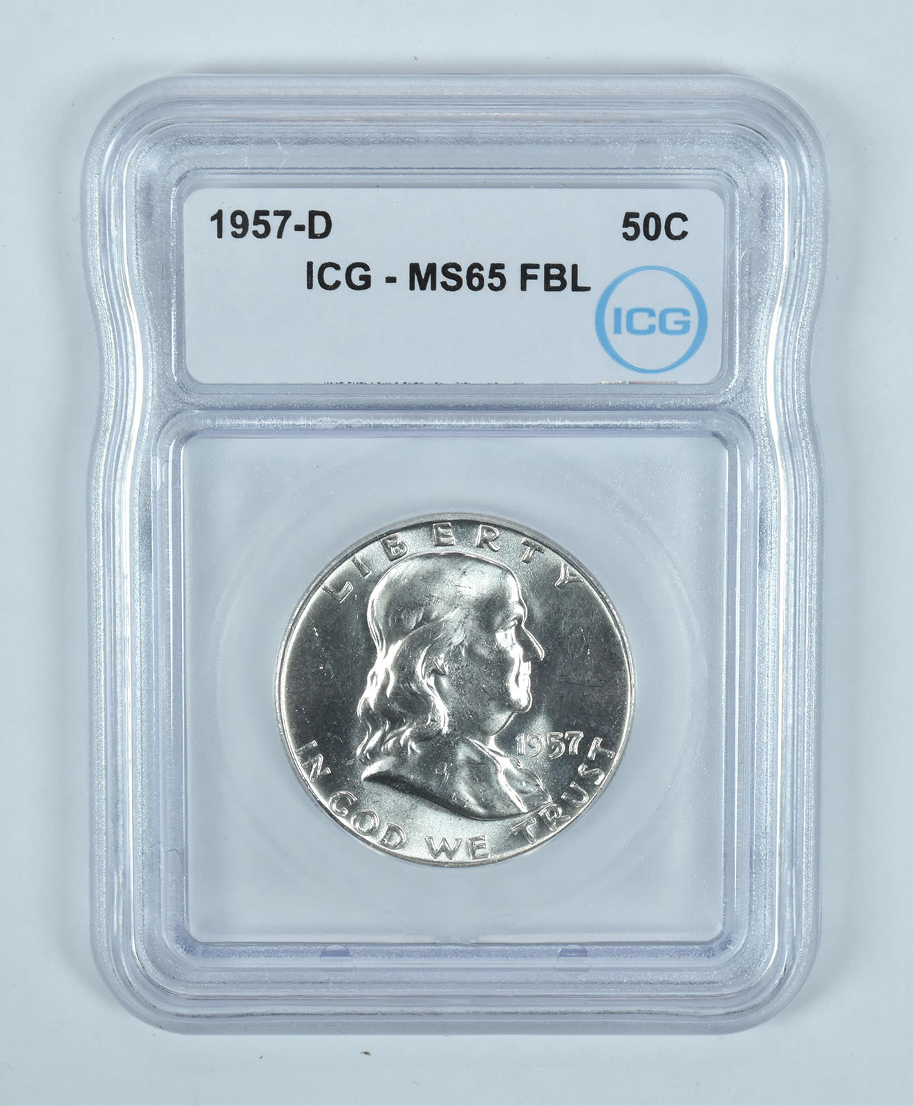 1957-D Franklin Half Dollar MS65 FBL ICG