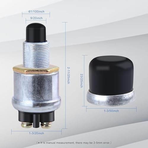 2pcs Waterproof Momentary Push Button Switch 12v and 24v Engine Start Push to