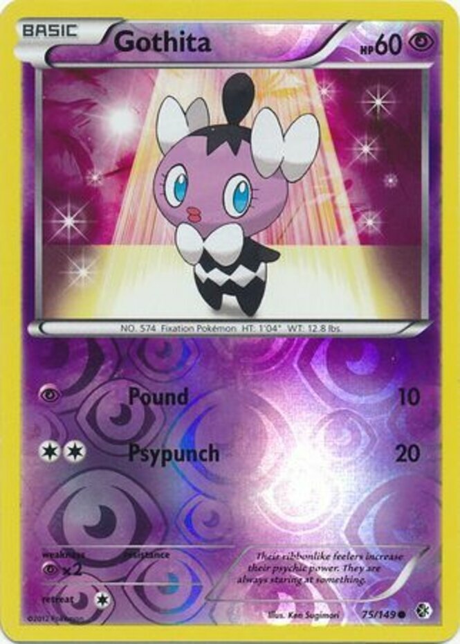 Pokemon - Gothita - 75/149 - Common - Reverse Holo - BW - Boundaries Crossed - N