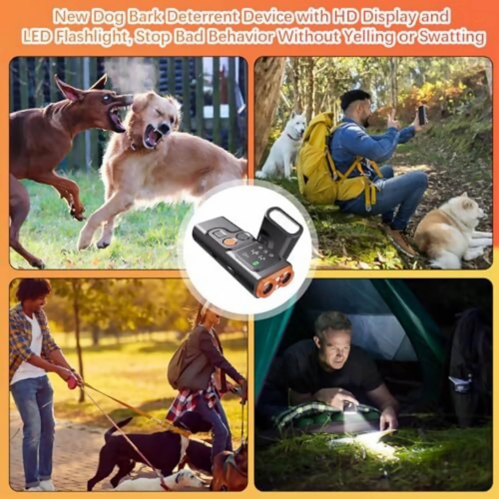 Anti Barking Device for Dogs with Ultrasonic Correction and LED Light Feature