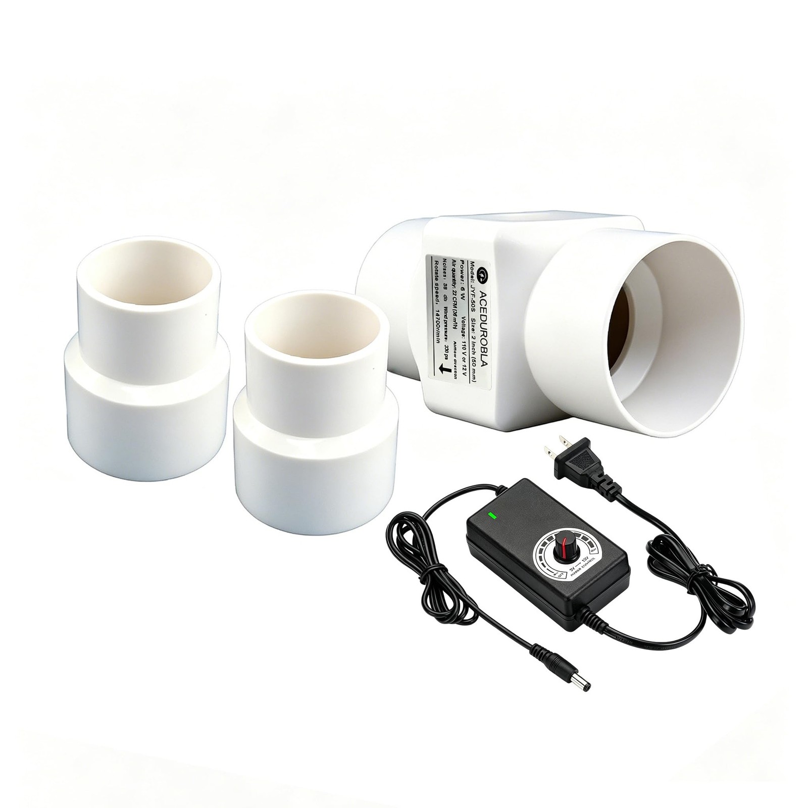 1-1/2 inch 40 mm Inline Duct Fan, 6W 22 CFM Ventilation System High Efficienc...
