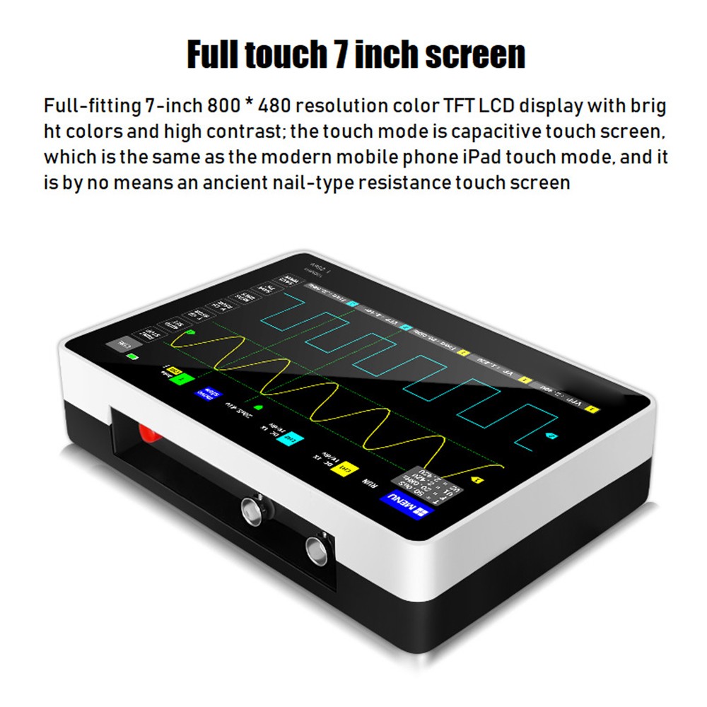 For FNIRSI Digital Tablet Oscilloscope 2CH 100MHz Mini 7" Touch Panel