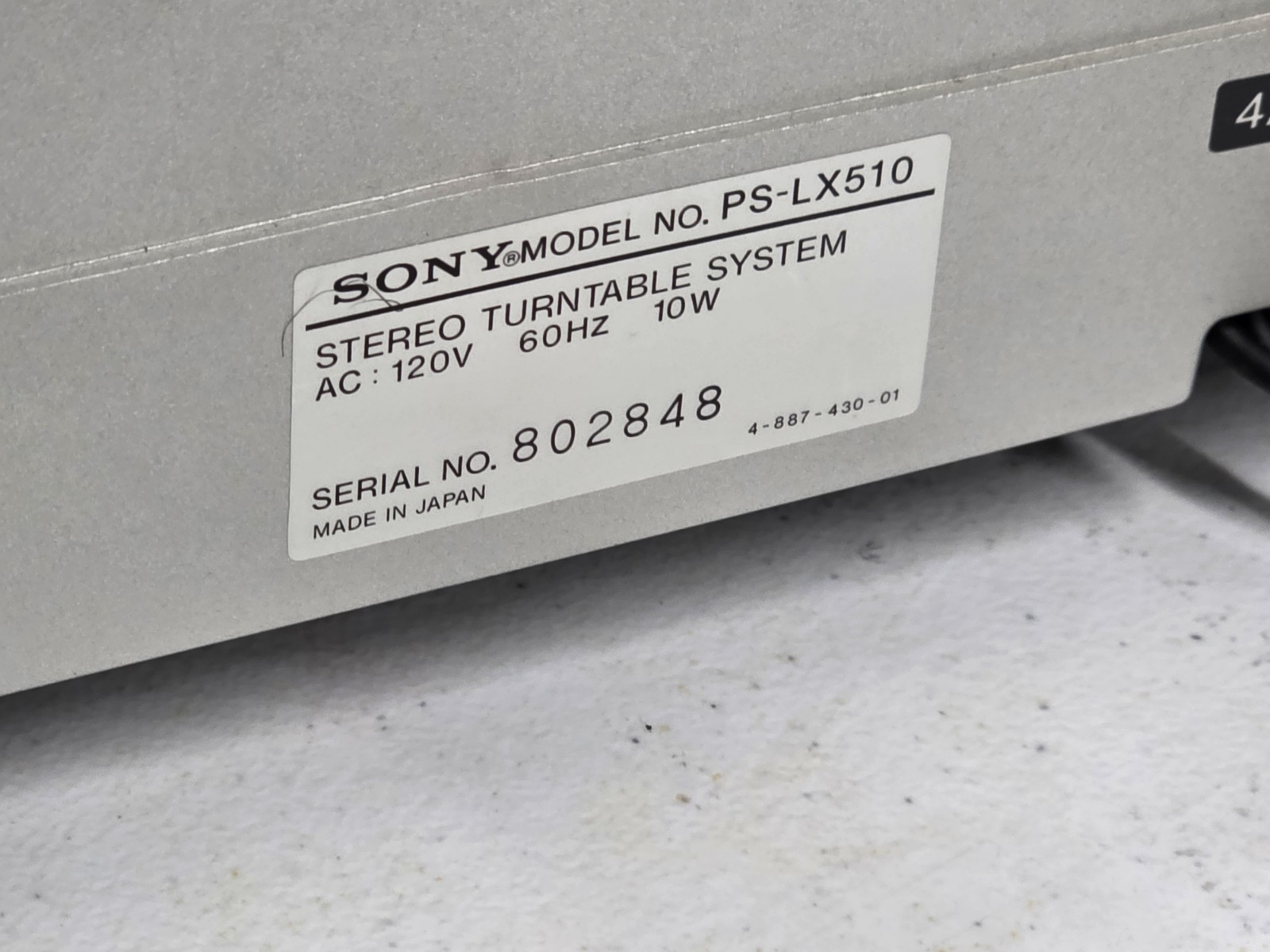 Vintage Sony PS-LX510 Linear Tracking Turntable
