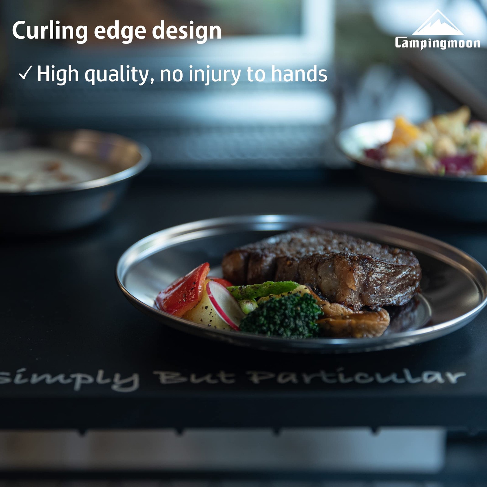 CAMPING MOON Tableware Camping Plate Stainless Steel Tableware Set 8 Pieces S395