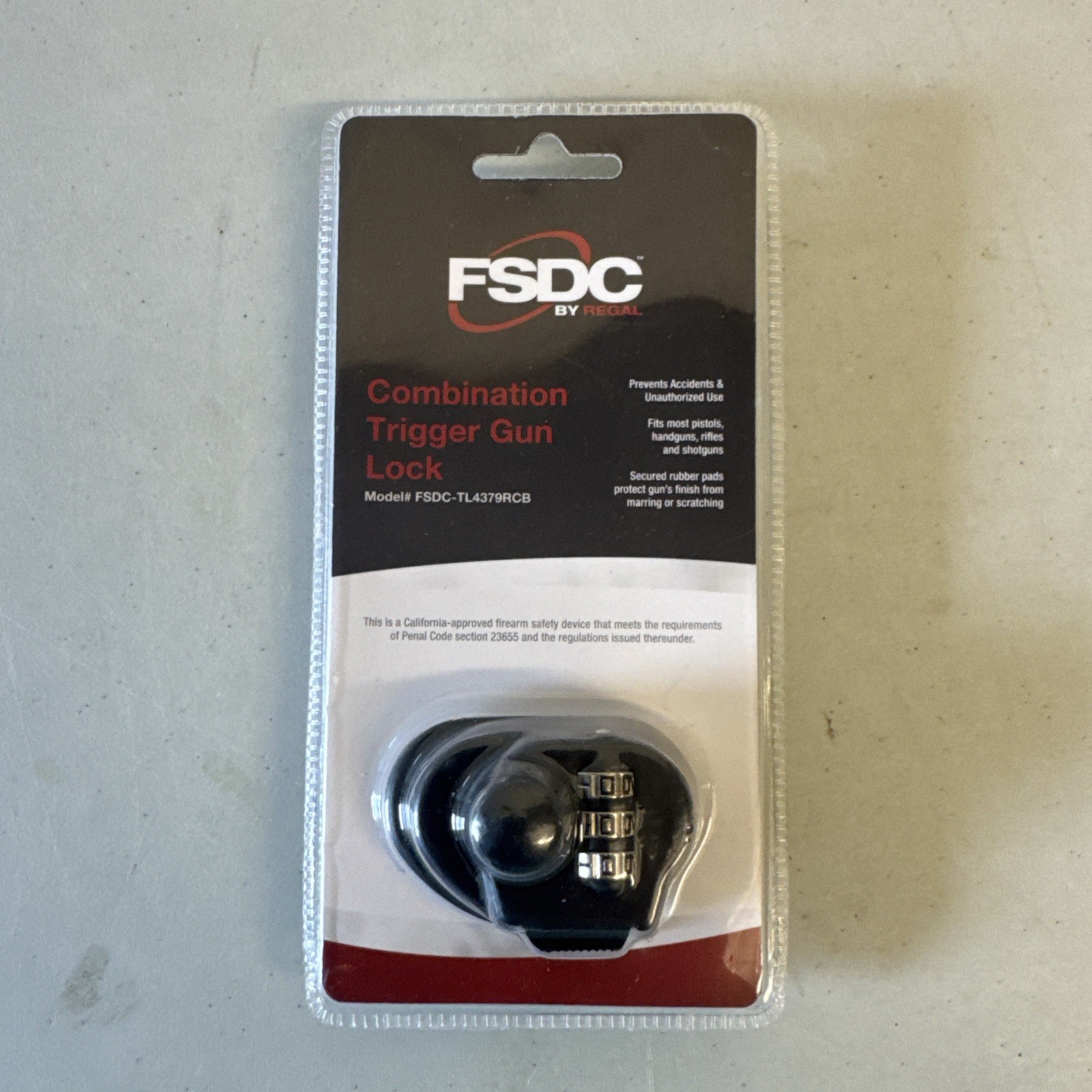 FSDC-TL4379RCB California DOJ-Approved Combination Trigger Gun Lock