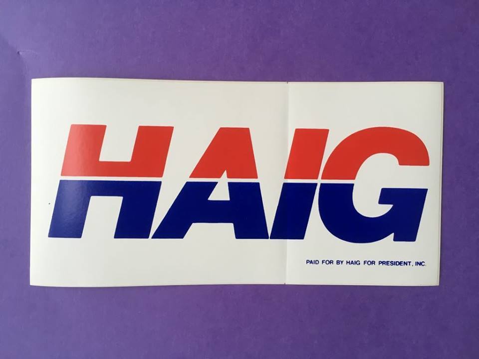 1988 Alexander Haig for President Bumper Sticker / Uncirculated