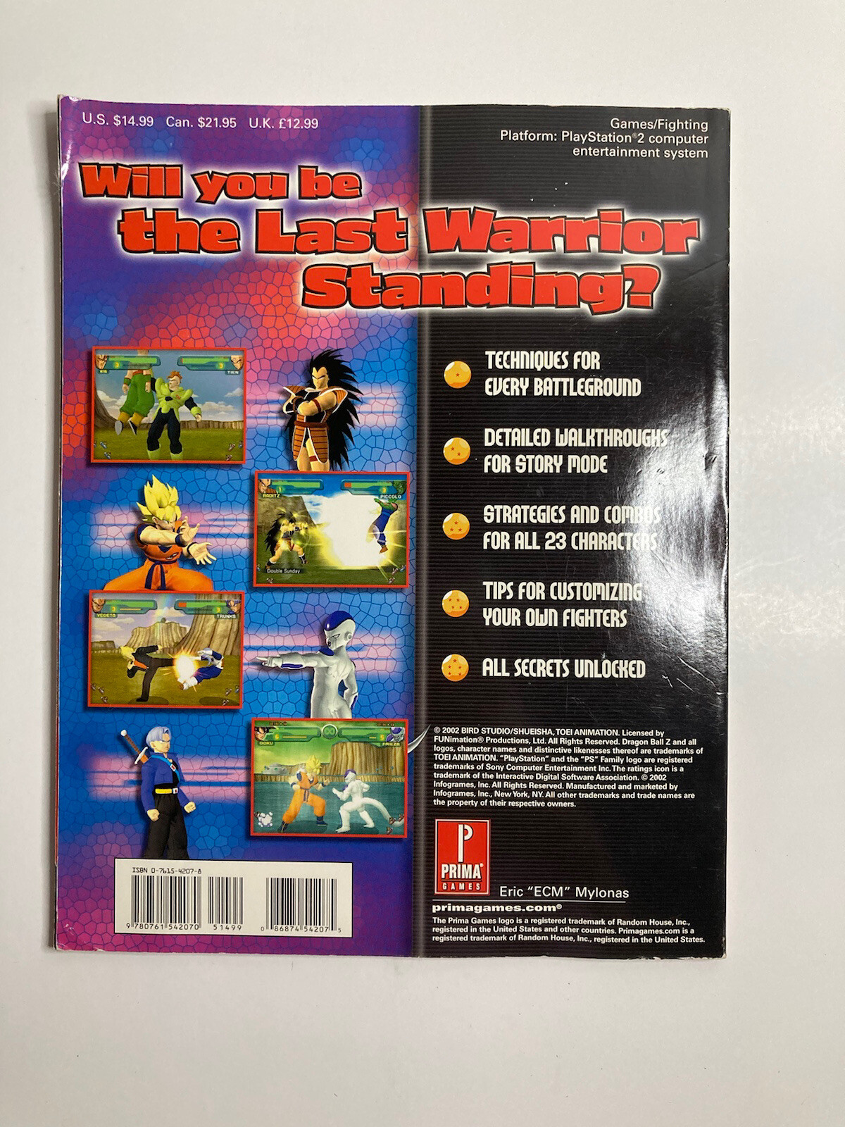 Dragon Ball Z : Budokai Prima Official Strategy Guide Paperback 2002