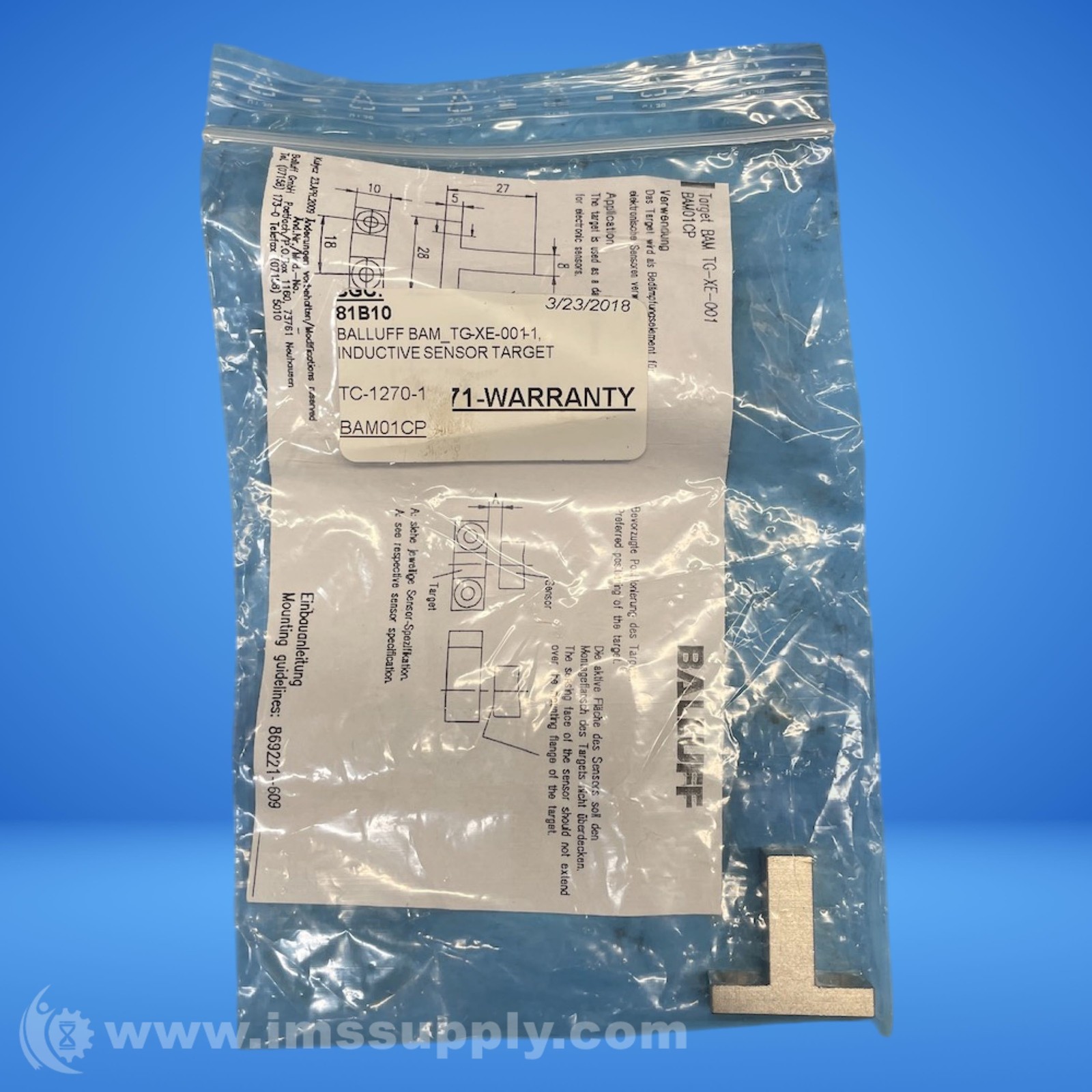 Balluff BAM01CP Damping for Inductive Sensors FNFP