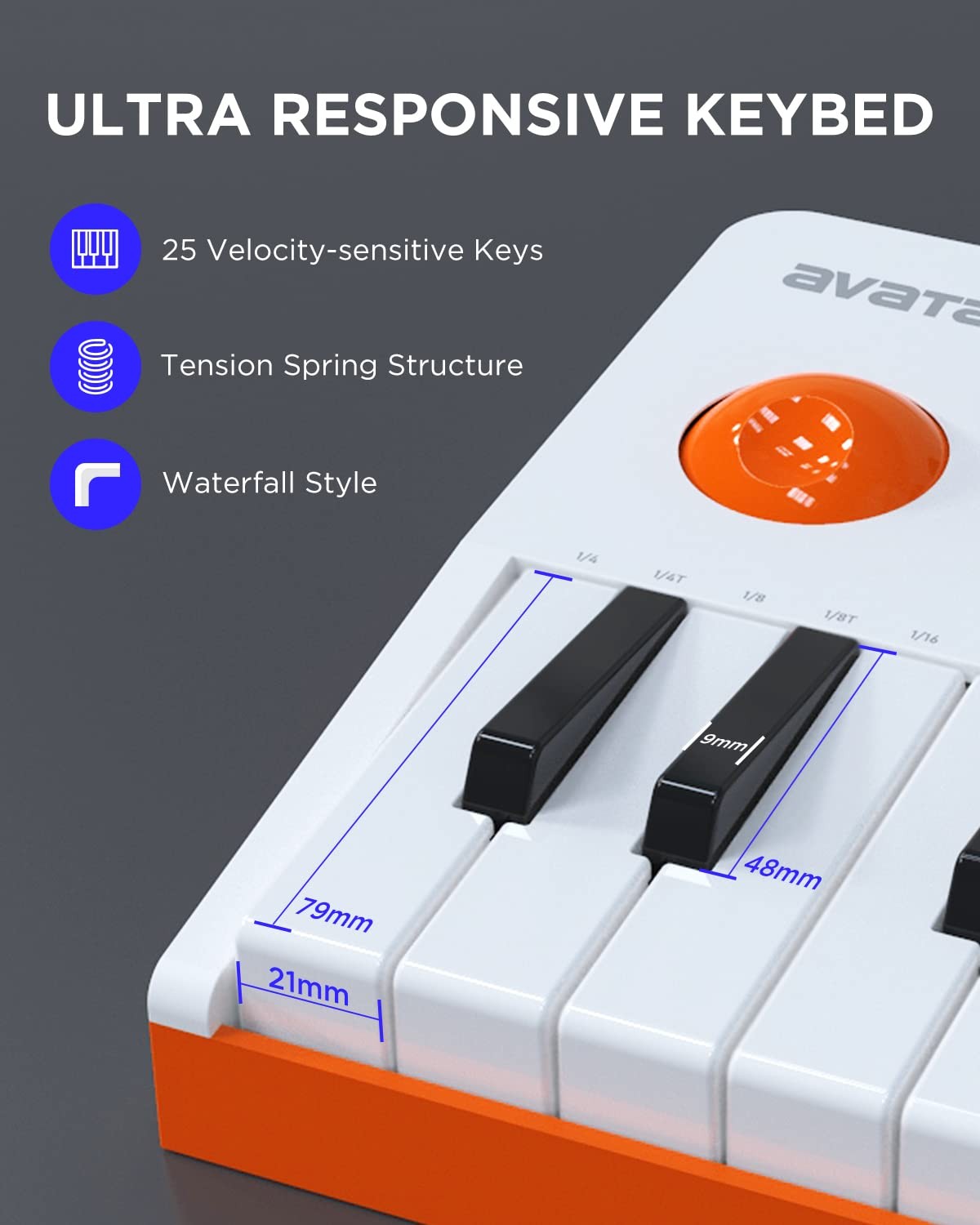 25 Key USB MIDI Keyboard Controller With Bluetooth, Professional Mini Midi Keybo