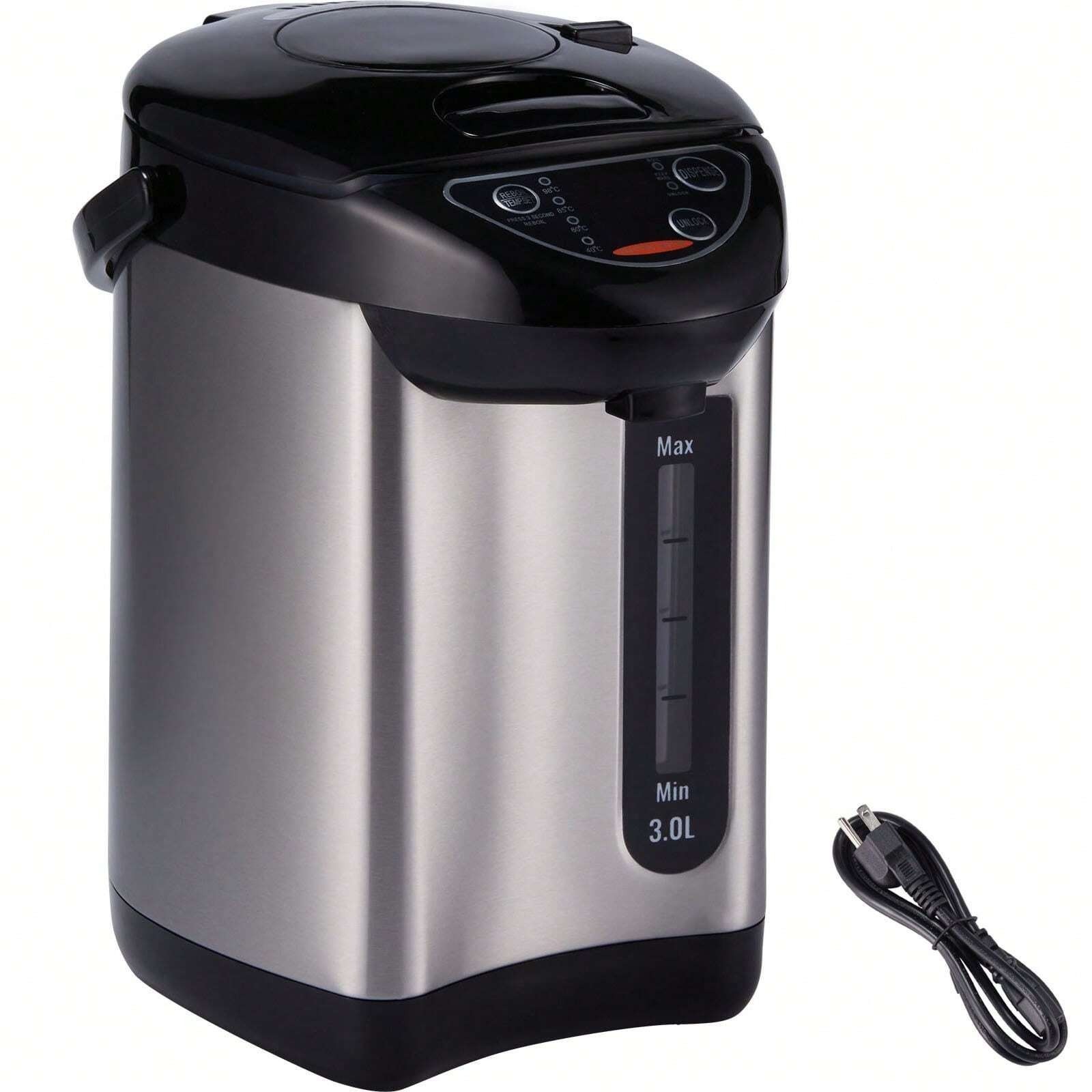 3L Hot Water Dispenser 680W 4 Temperatures Child Lock Dry-Boil Stainless 120V