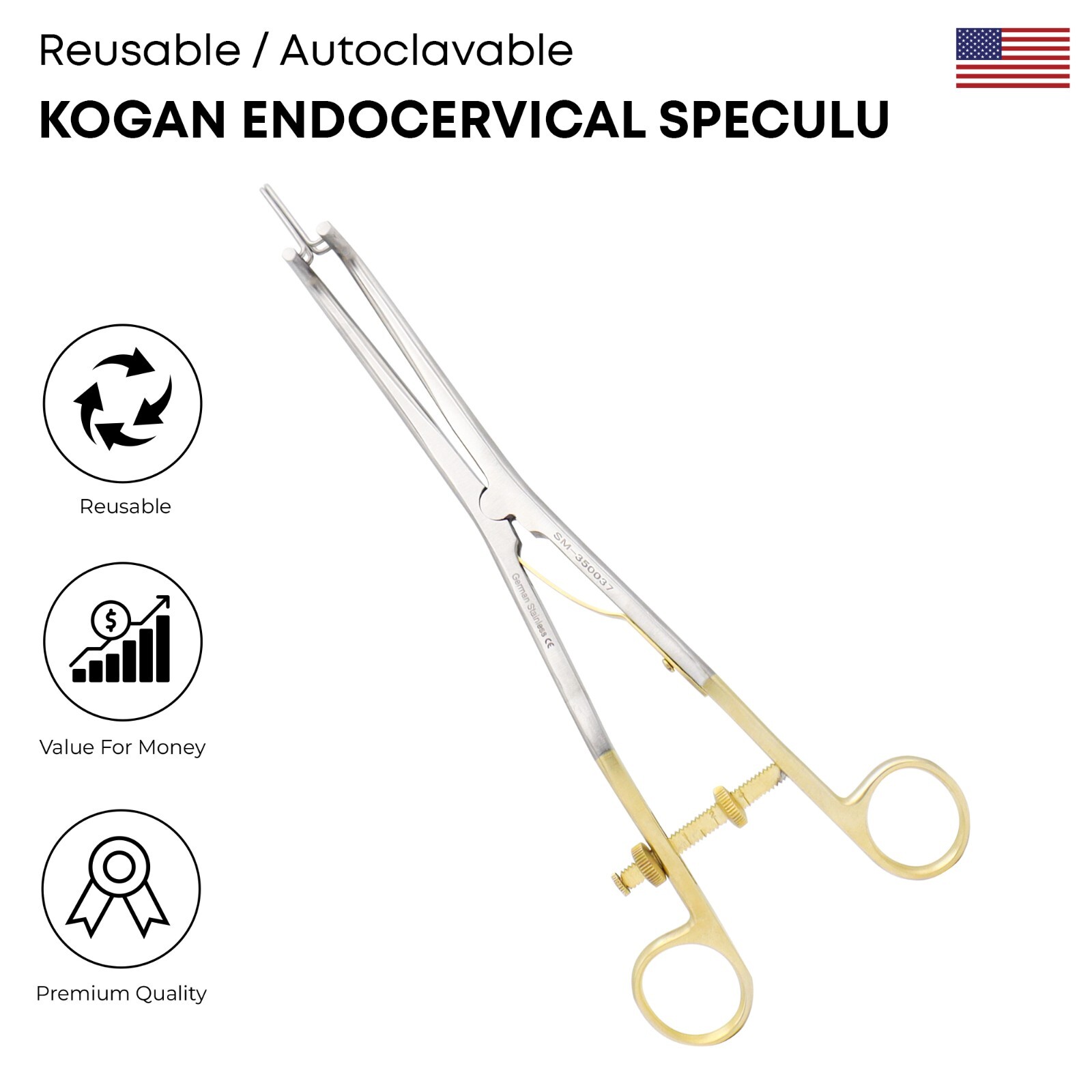 Kogan Endocervical Speculum Stainless Steel Premium Surgical Instruments